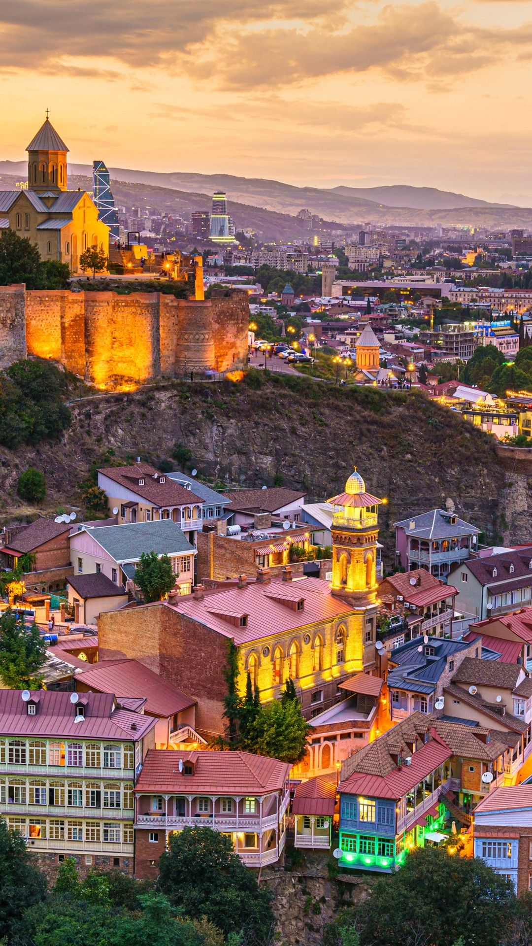 1080x1920 Georgia Dzveli Tbilisi City 4K HD City Wallpaper