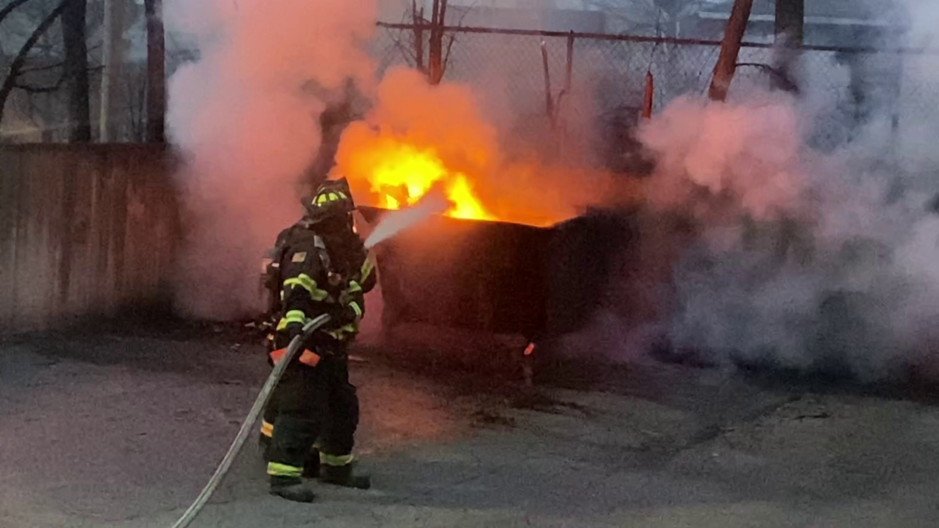 1920x1080 Ridgewood Firefighters Quickly Subdue a Dumpster Fire on New Years Eve