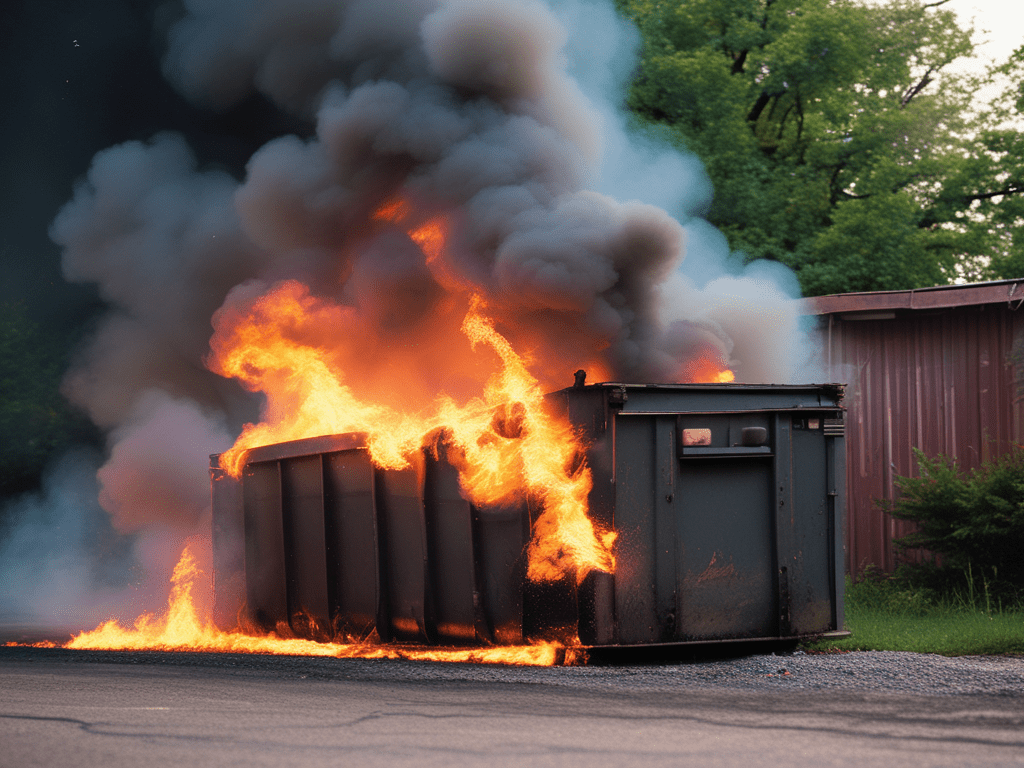 1024x768 Dumpster fire. DA's Ephemera and Etceteras