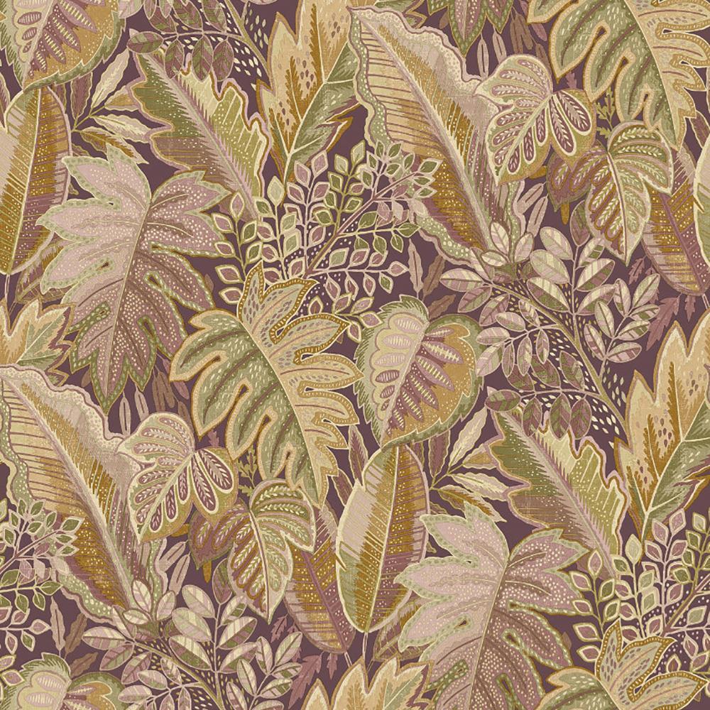 1000x1000 Grandeco Ciara Autumn Leaves Aubergine Wallpaper Naturistic Paste The Wall Vinyl