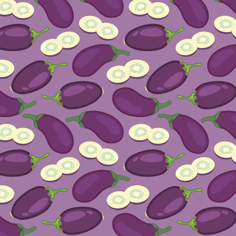 980x980 Seamless pattern with eggplants. Ripe and healthy eggplant. Wallpaper, print, wrapping paper, modern textile design