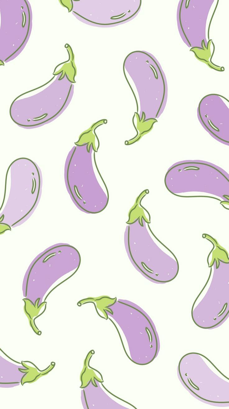 736x1310 Purple Eggplant Seamless Pattern. Cute vegetable wallpaper, Eggplant background, Eggplant wallpaper