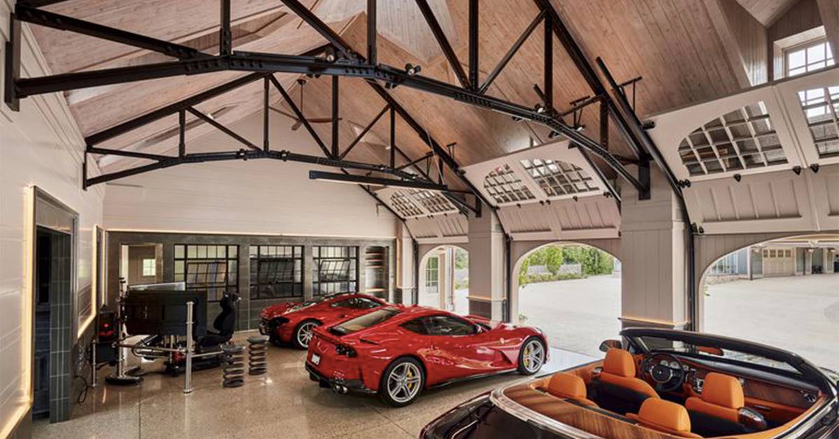 1200x628 Check Out This Dream Garage With Ferraris AND A Built In Bar