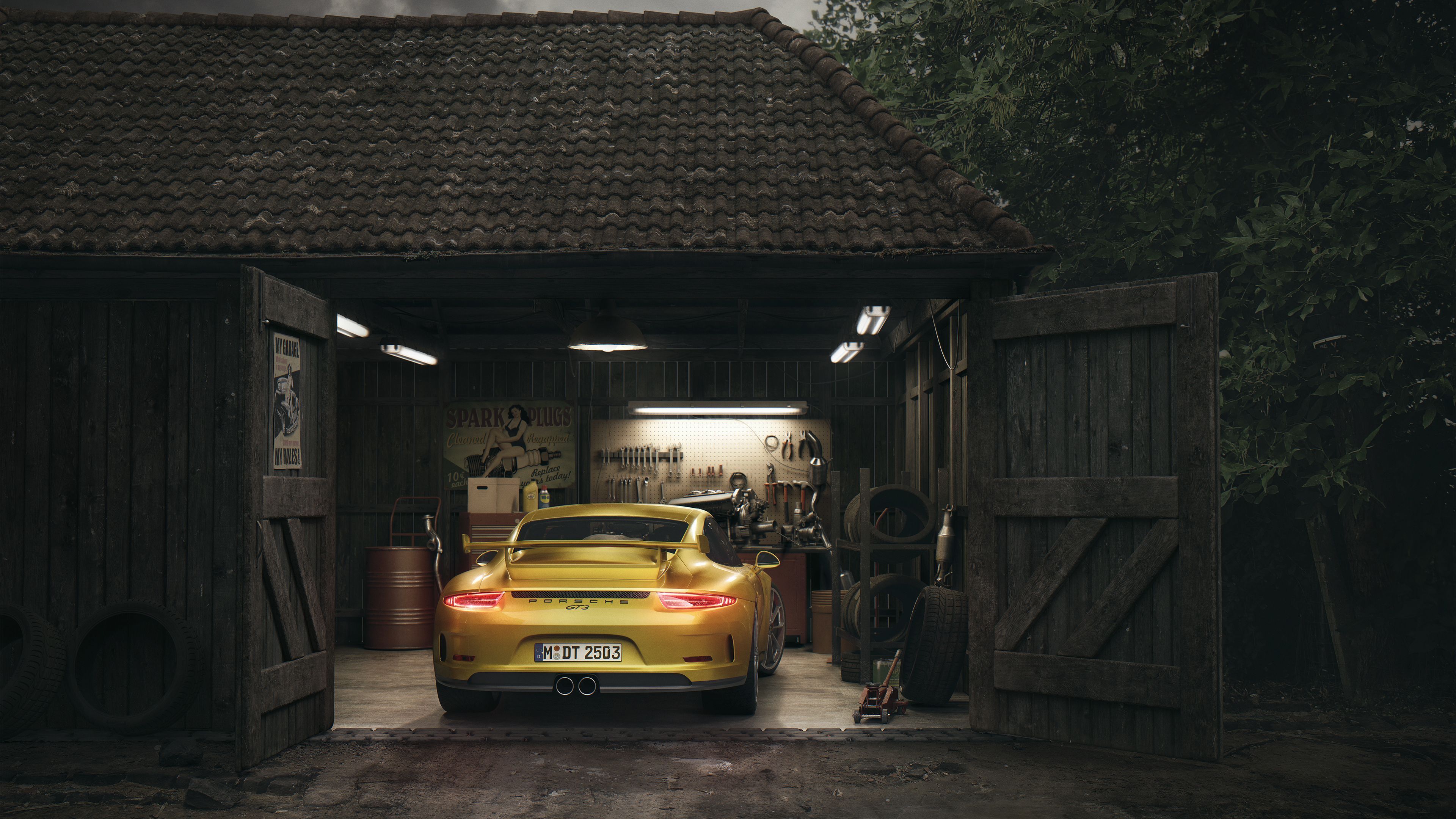 3840x2160 Garage 4k Wallpaper