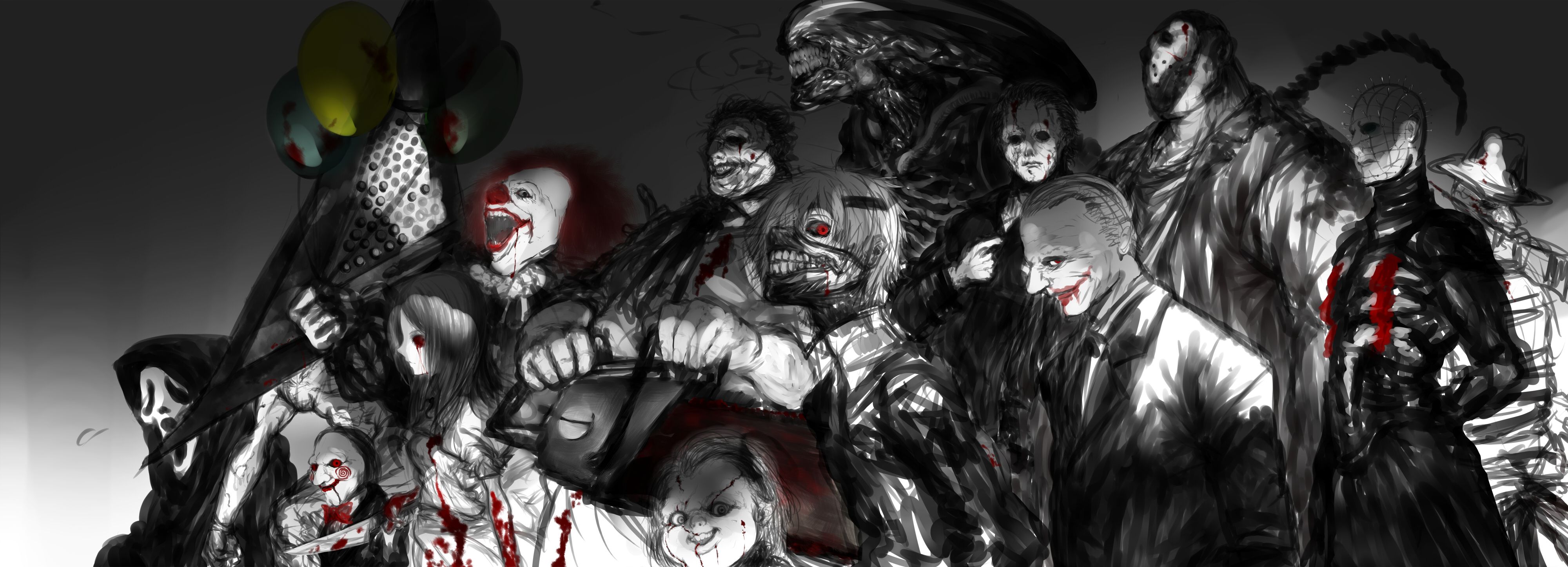 4000x1446 John Kramer (Jigsaw) (Movie) Anime Image Board