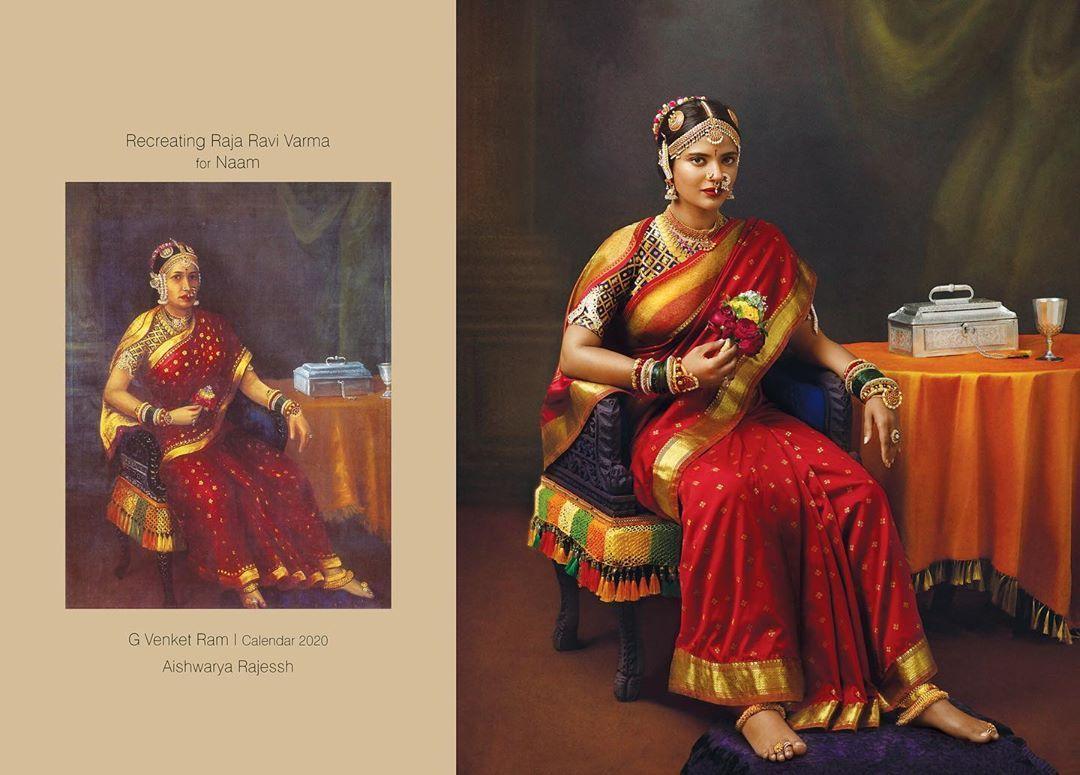 1080x775 Photography Raja Ravi Varma Paintings Aishwarya Rajesh By Venket 13