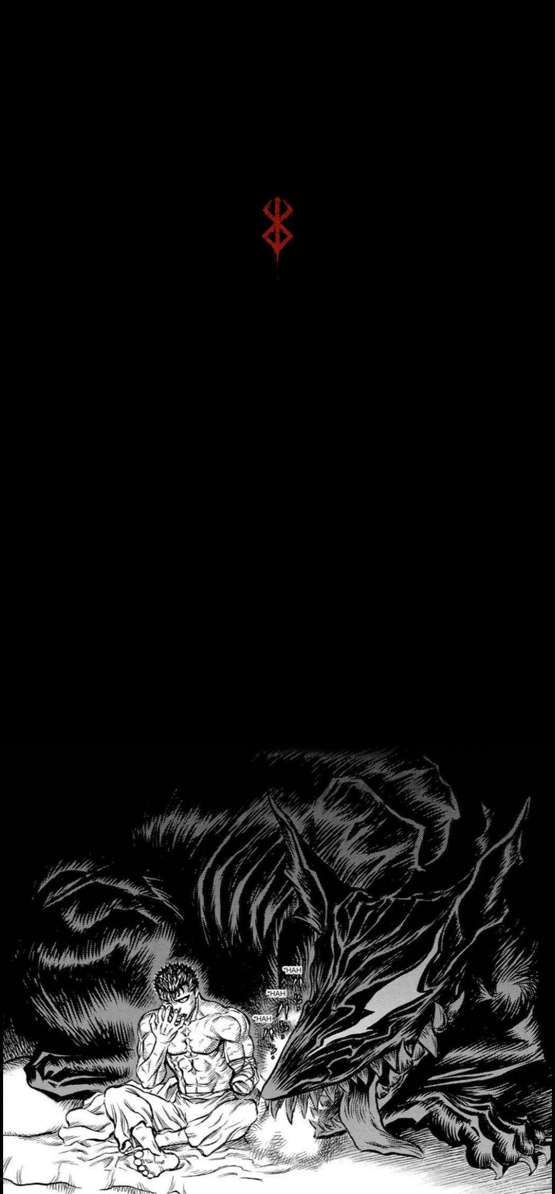 1080x2321 Berserk iPhone Black And White Wallpaper