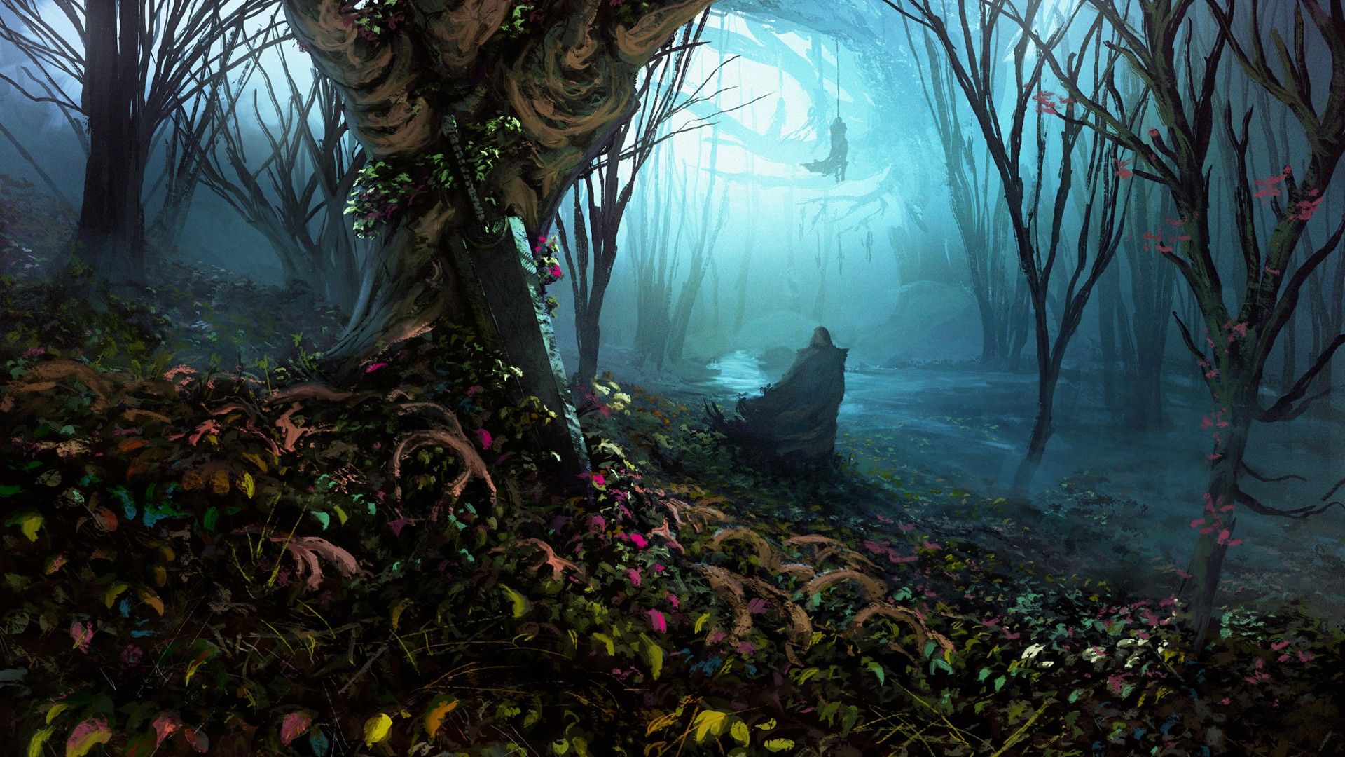 1920x1080 Guts Forest Background HD Berserk Wallpaper