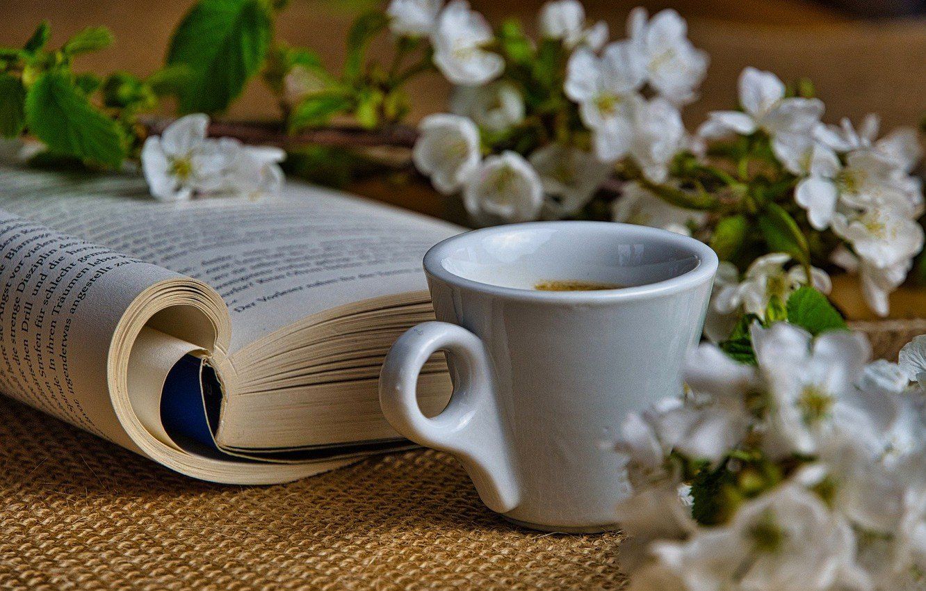 1332x850 Summer Morning Coffee Book Wallpaper