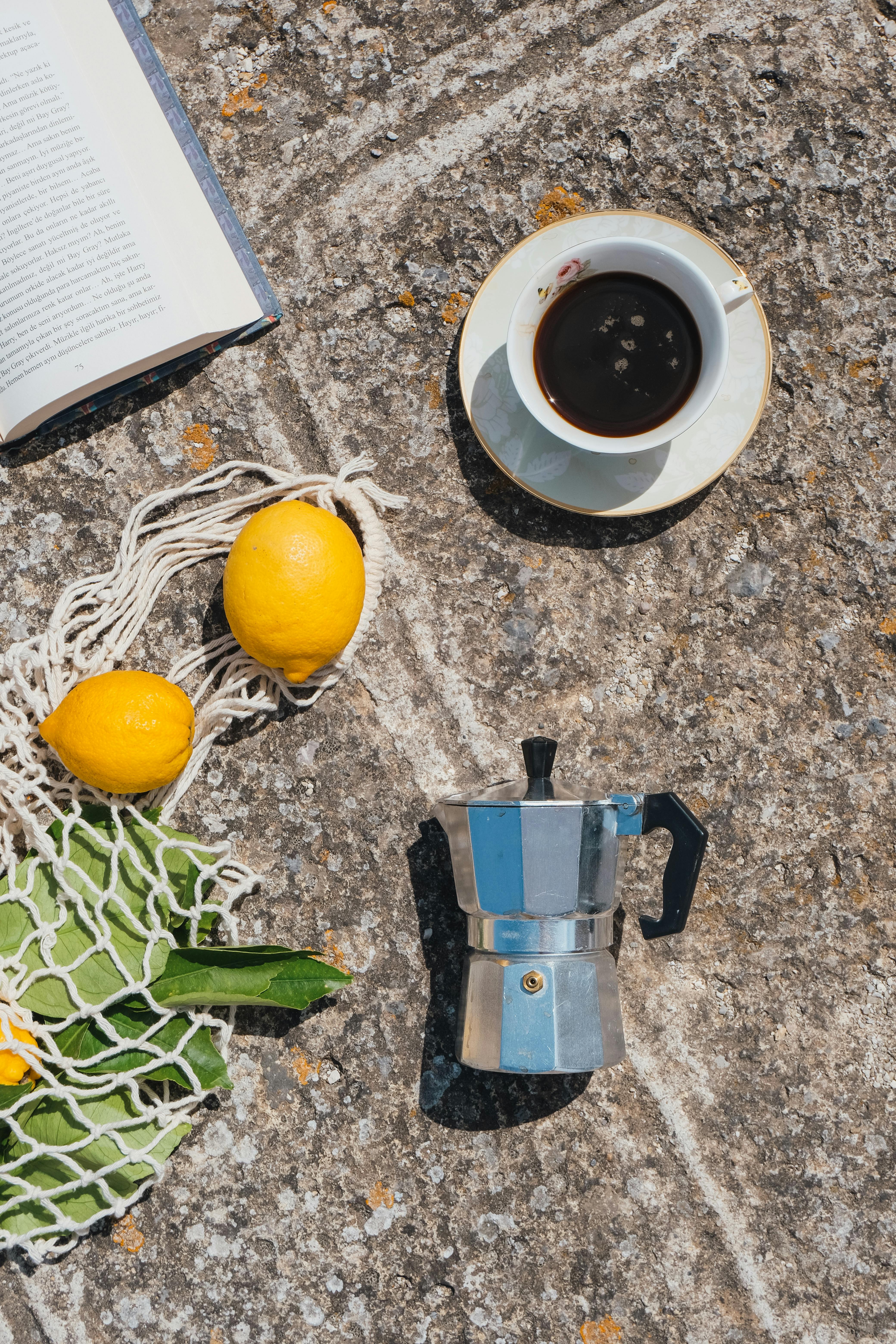 4160x6240 Coffee and Lemons on a Pavement · Free