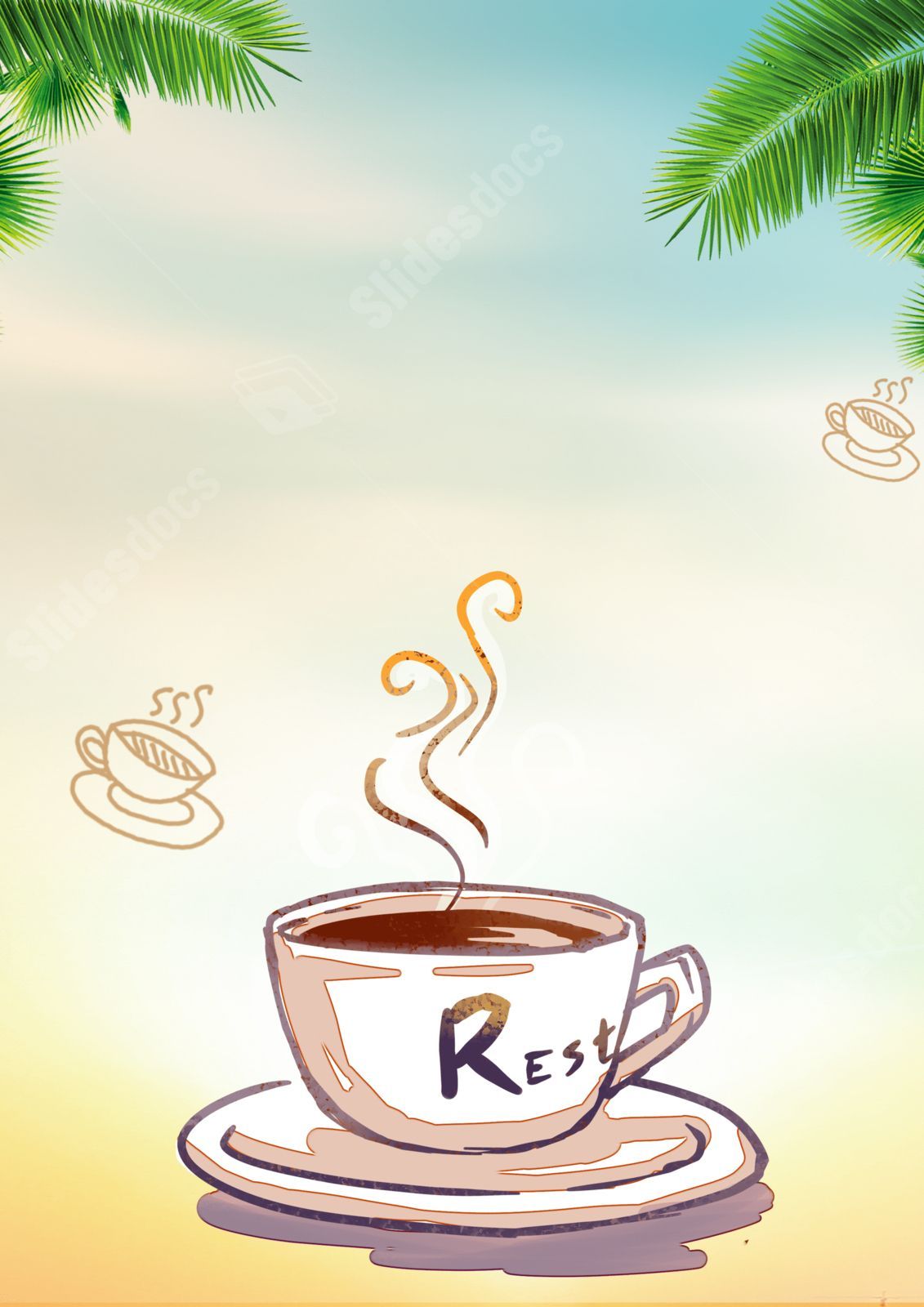 1131x1600 Summer Tea Design Page Border Background Word Template And Google Docs For Free Download