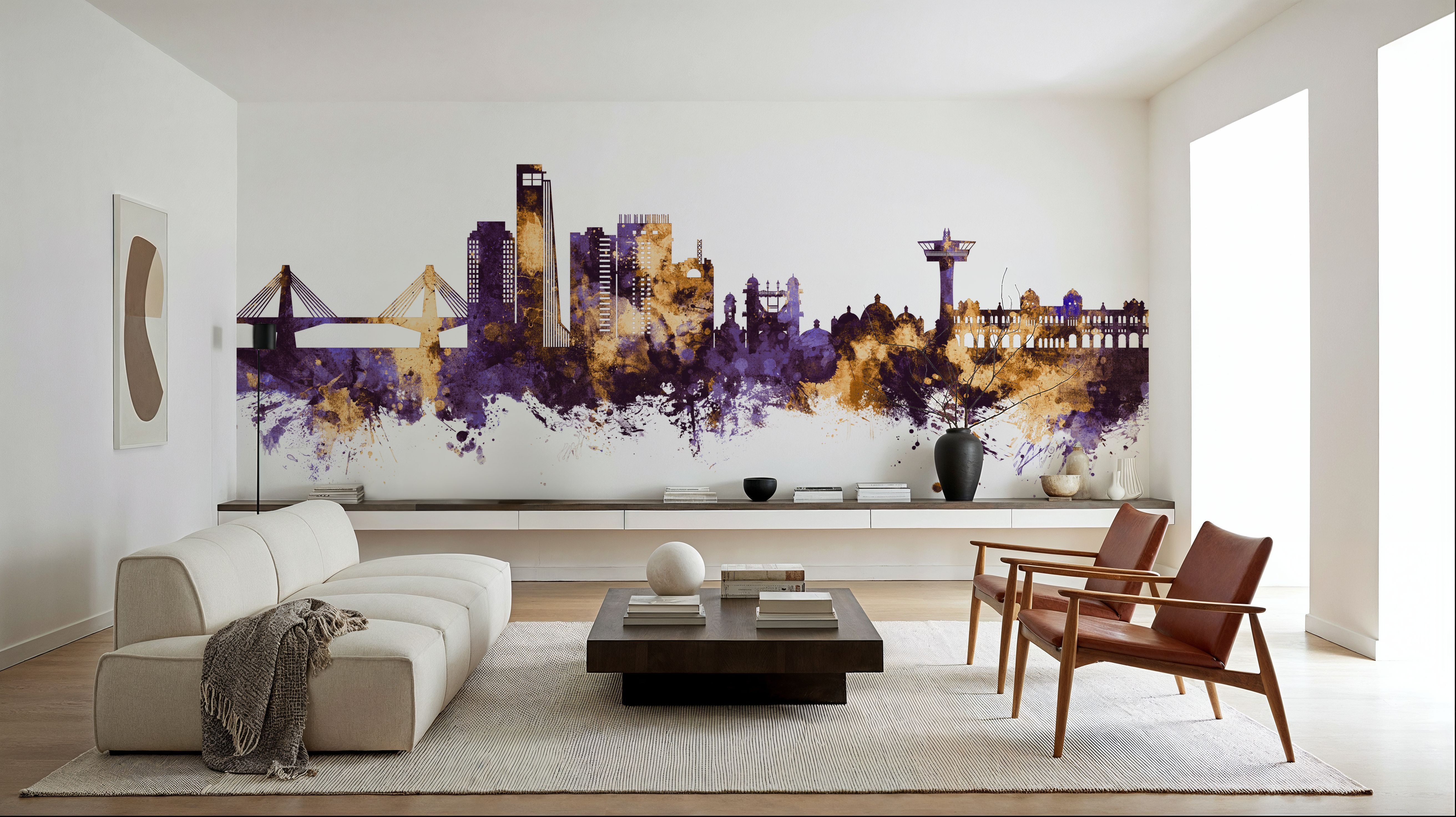 5248x2944 Chattogram Bangladesh Skyline Purple & Gold