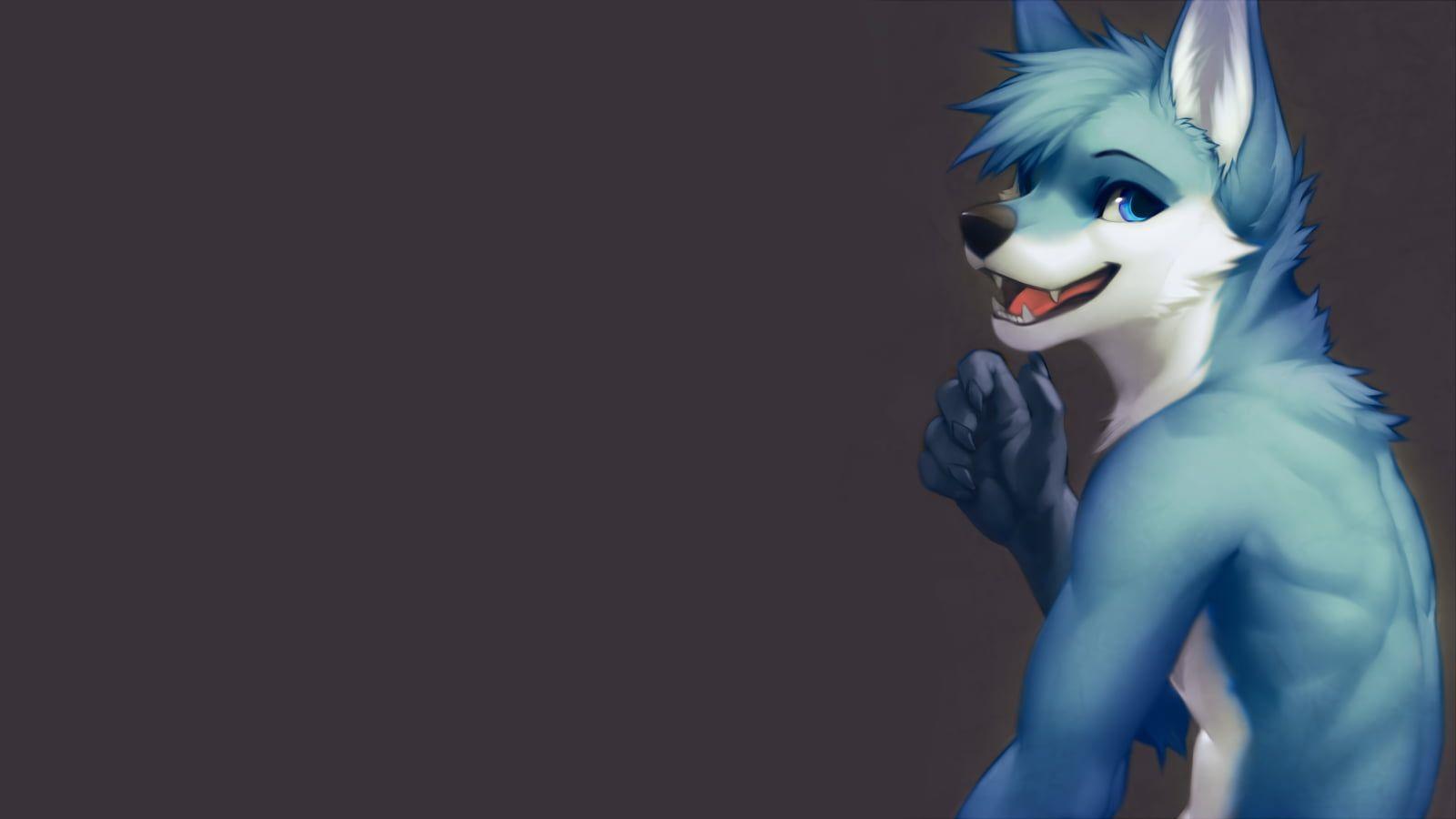 1600x900 Blue Wolf Character, Furry, Anthro, Falvie HD Wallpaper