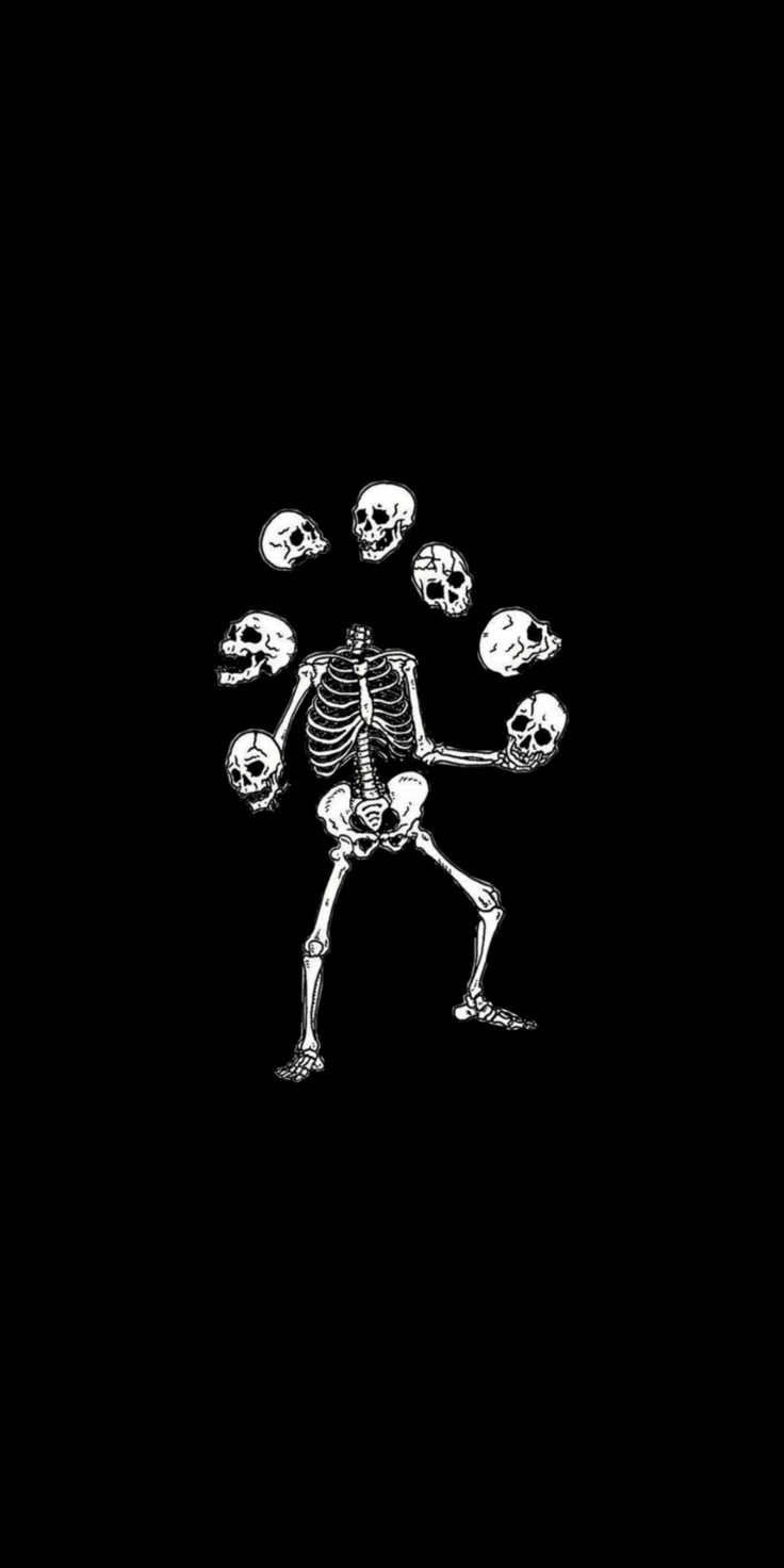 736x1472 Grunge Skeleton Juggling Wallpaper