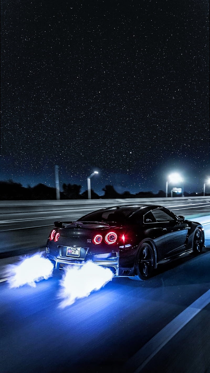 800x1417 Nissan GT R, Flames, Night, Nissan Gt R, R Speed, Turbo, HD Phone Wallpaper
