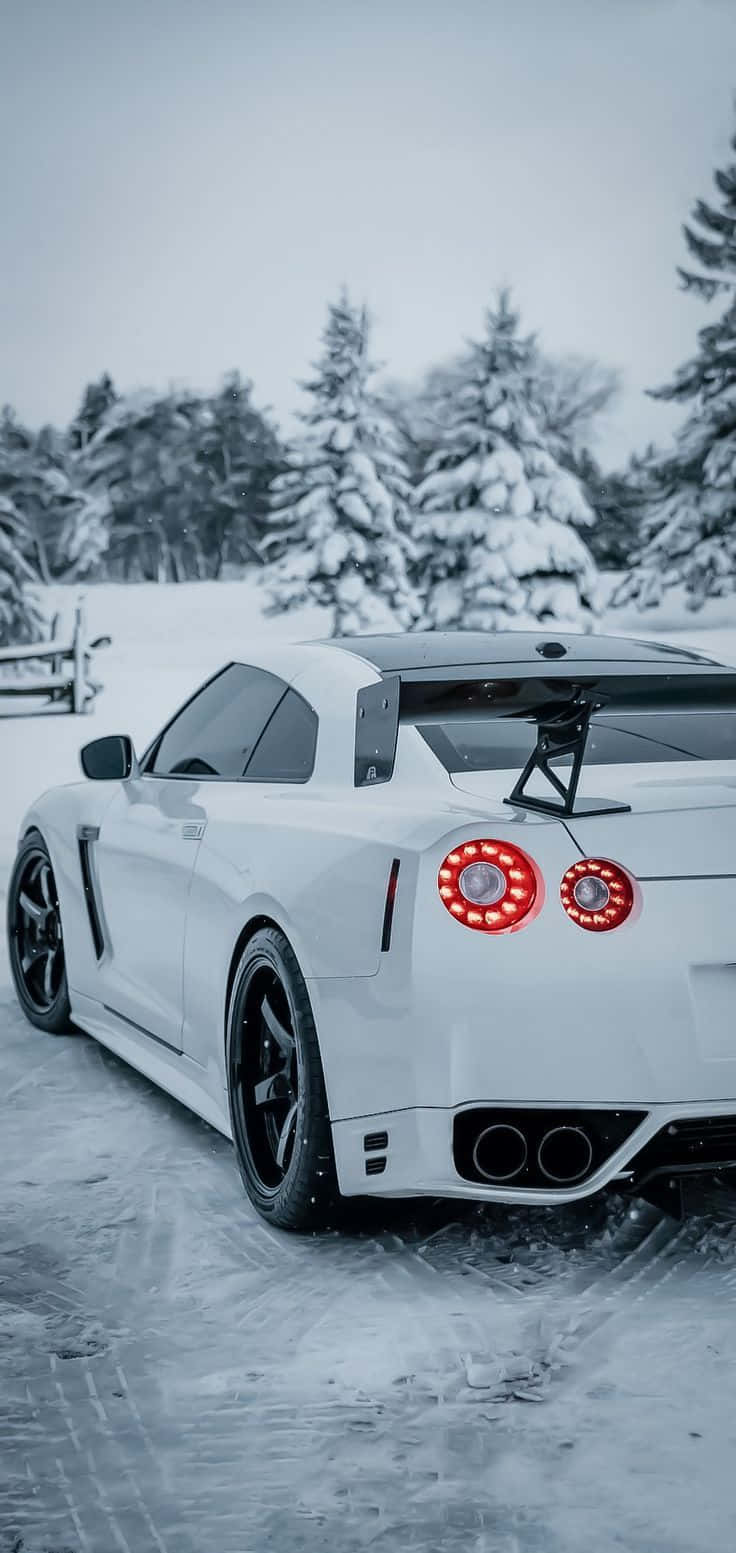 736x1553 Download Nissan R35 Gtr Snow Phone Picture