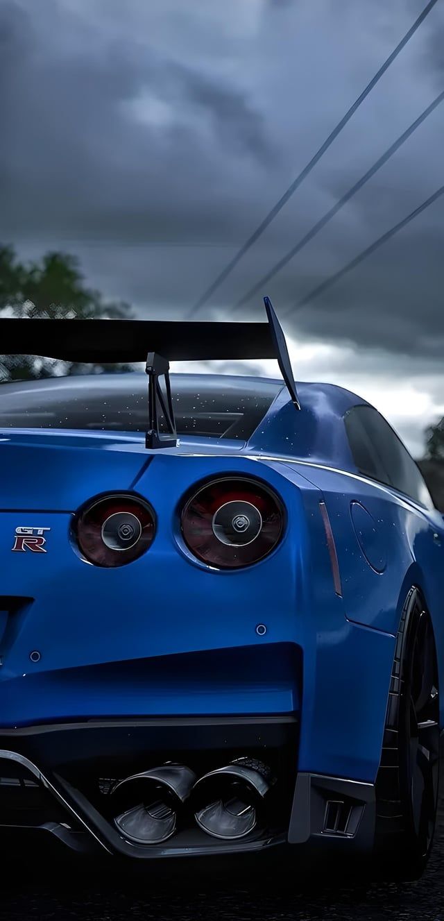 640x1327 Blue Nissan GTR R35 Wallpaper [Upscale] [1736x3600]
