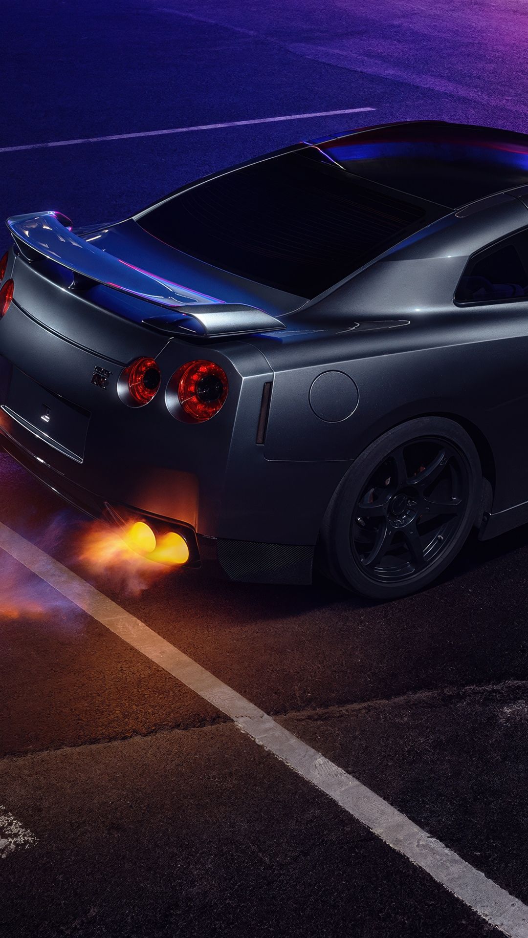 1080x1920 Nissan GT R R35 Wallpaper 4K, Dual Exhaust, 5K, Neon Lights