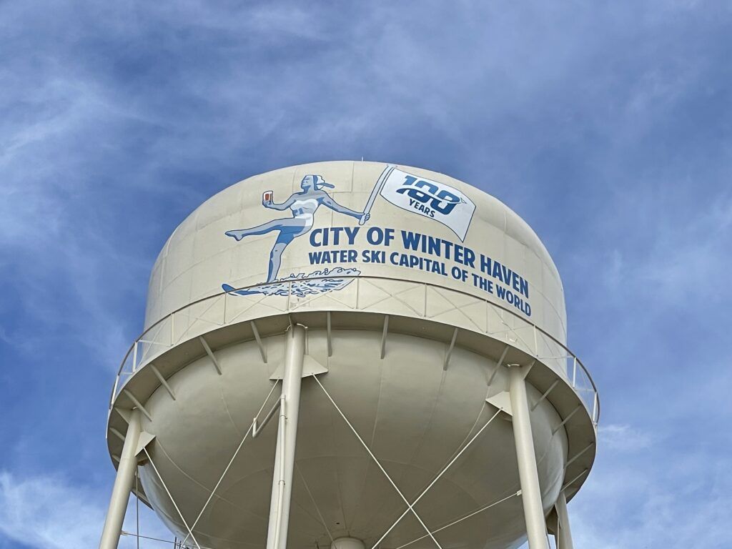 1024x768 Winter Haven Water Tower Art Points to Water Ski's 100th