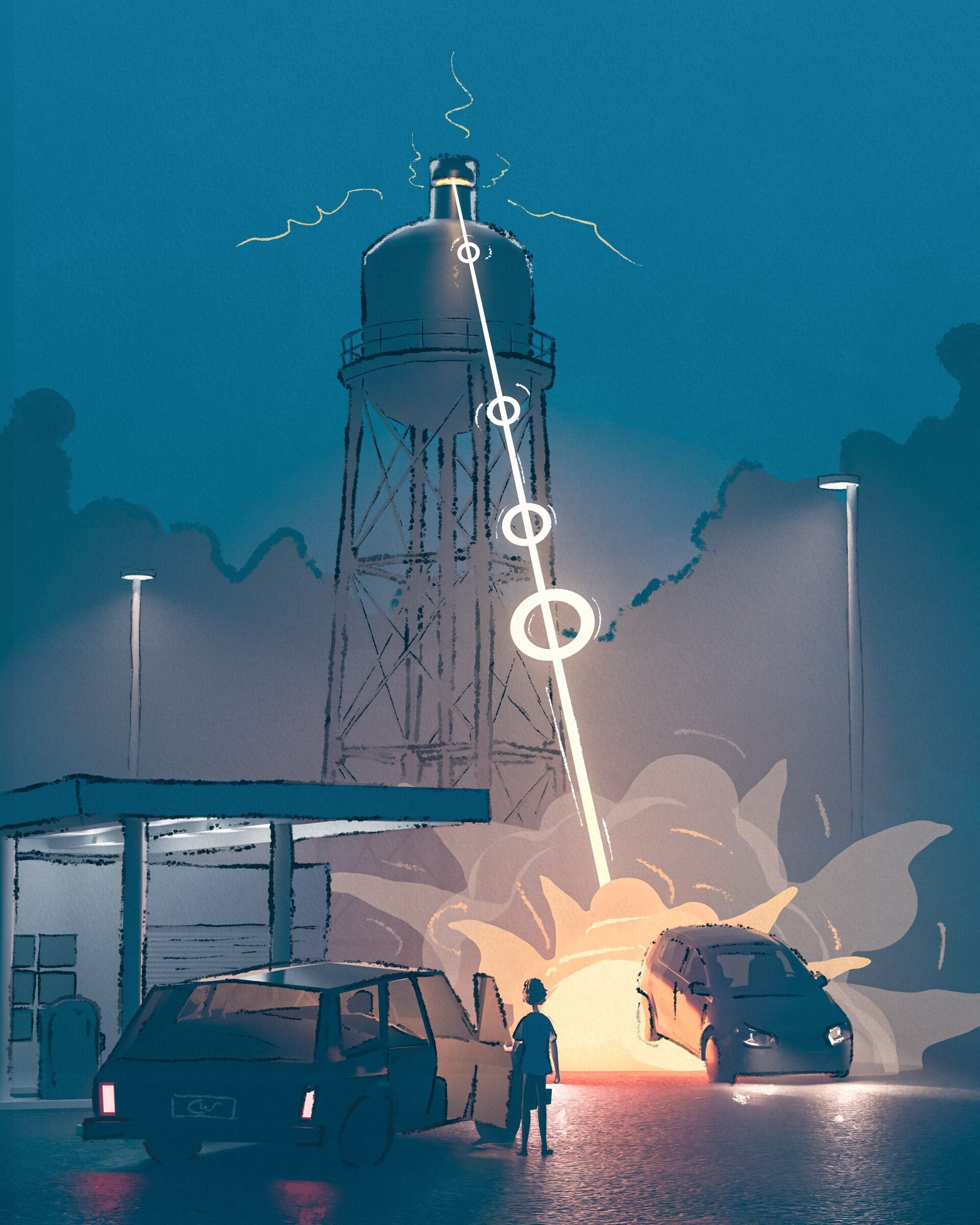 1920x2400 Water Tower Monster