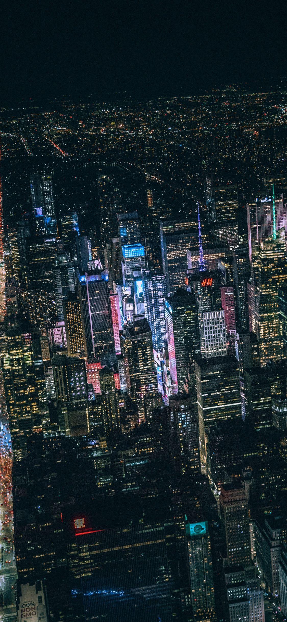 1125x2436 Download 1125x2436 wallpaper new york, building, night, cityscape