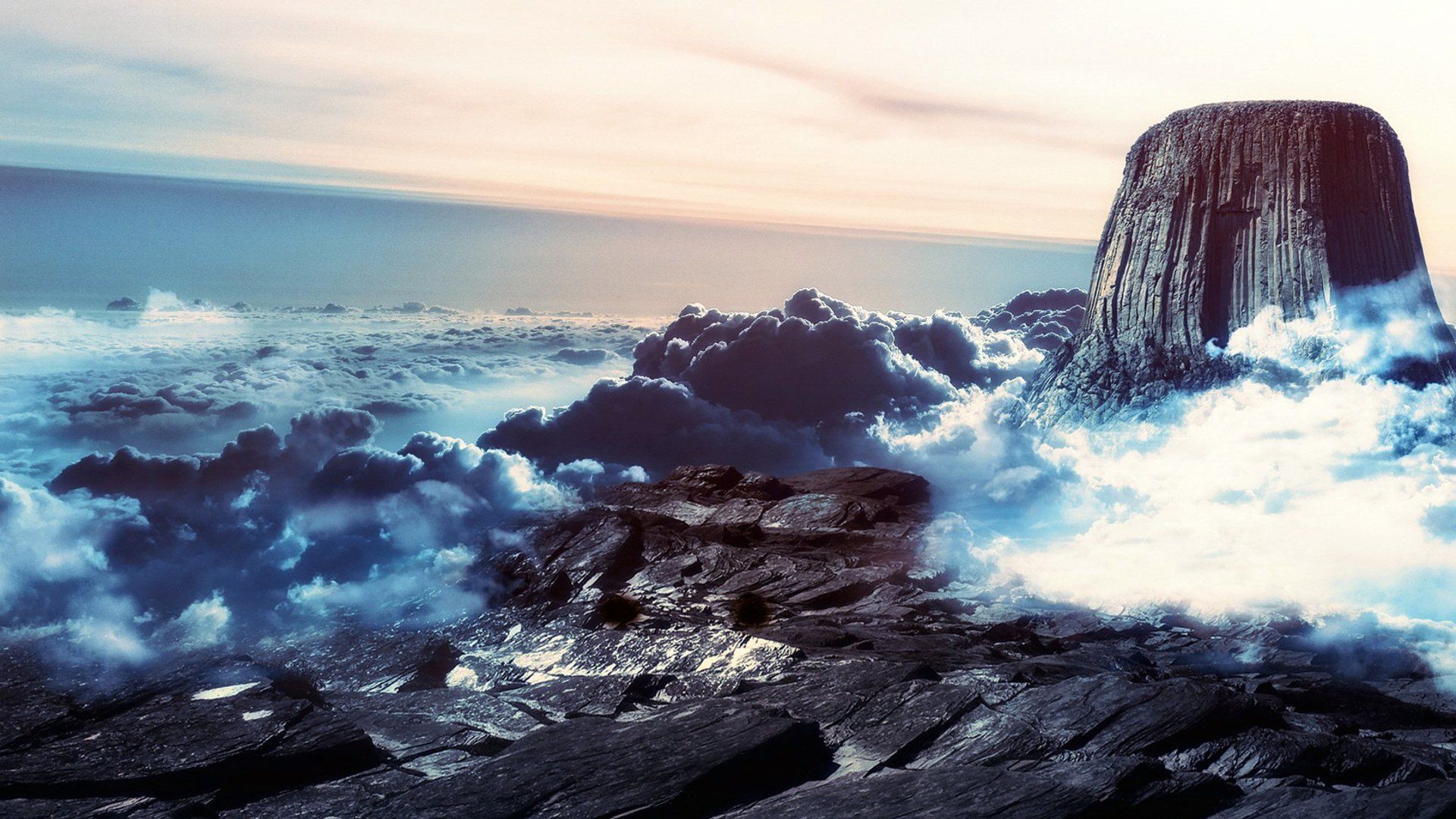 1920x1080 Mystic Devils Tower Nature Wallpaperx1080