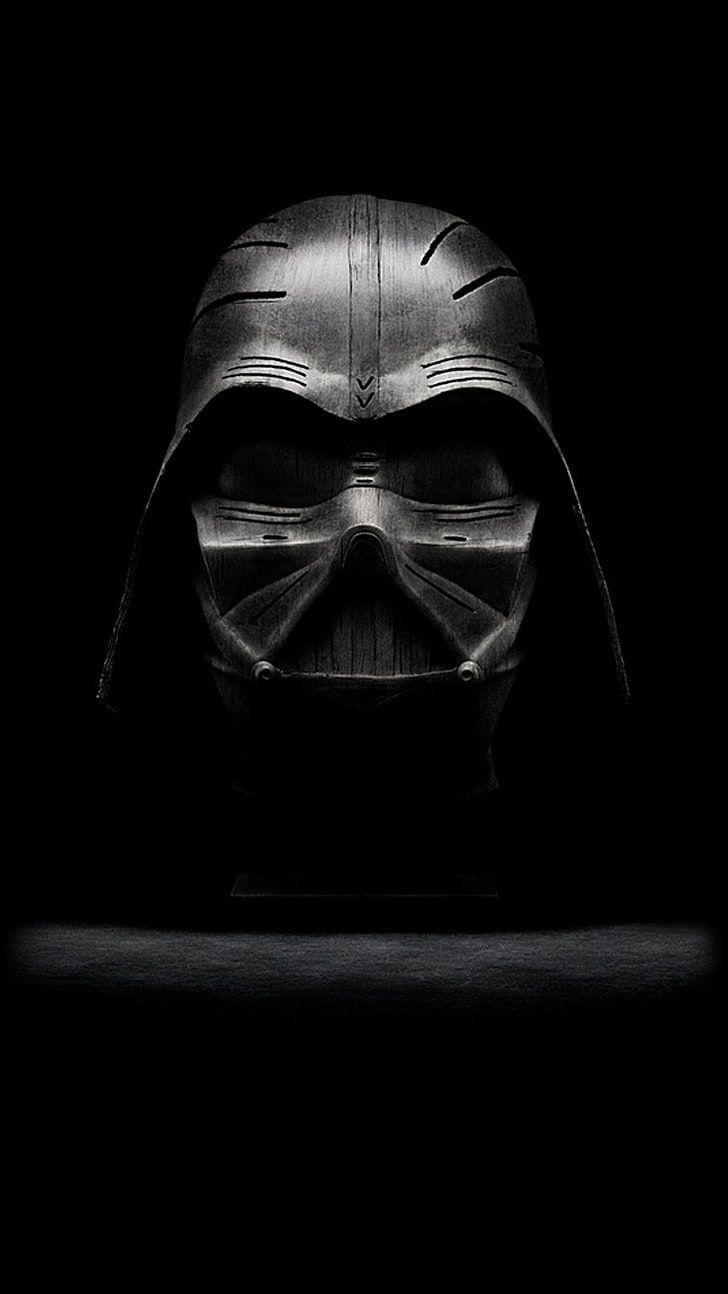 728x1294 HD wallpaper: Star Wars Darth Vader bust, portrait display, black