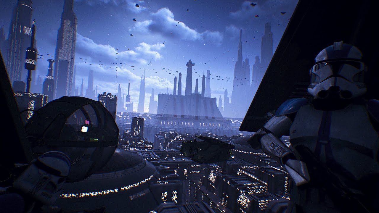 1280x720 501st Legion LAAT Gunship Approaches Jedi Temple. Order 66 Begins (Star Wars Revenge of the Sith)