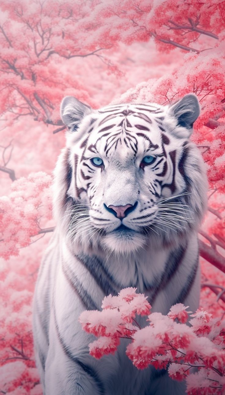 736x1288 Animals with big blue eyes. White tiger aesthetic wallpaper, White tiger phone background, Animal art
