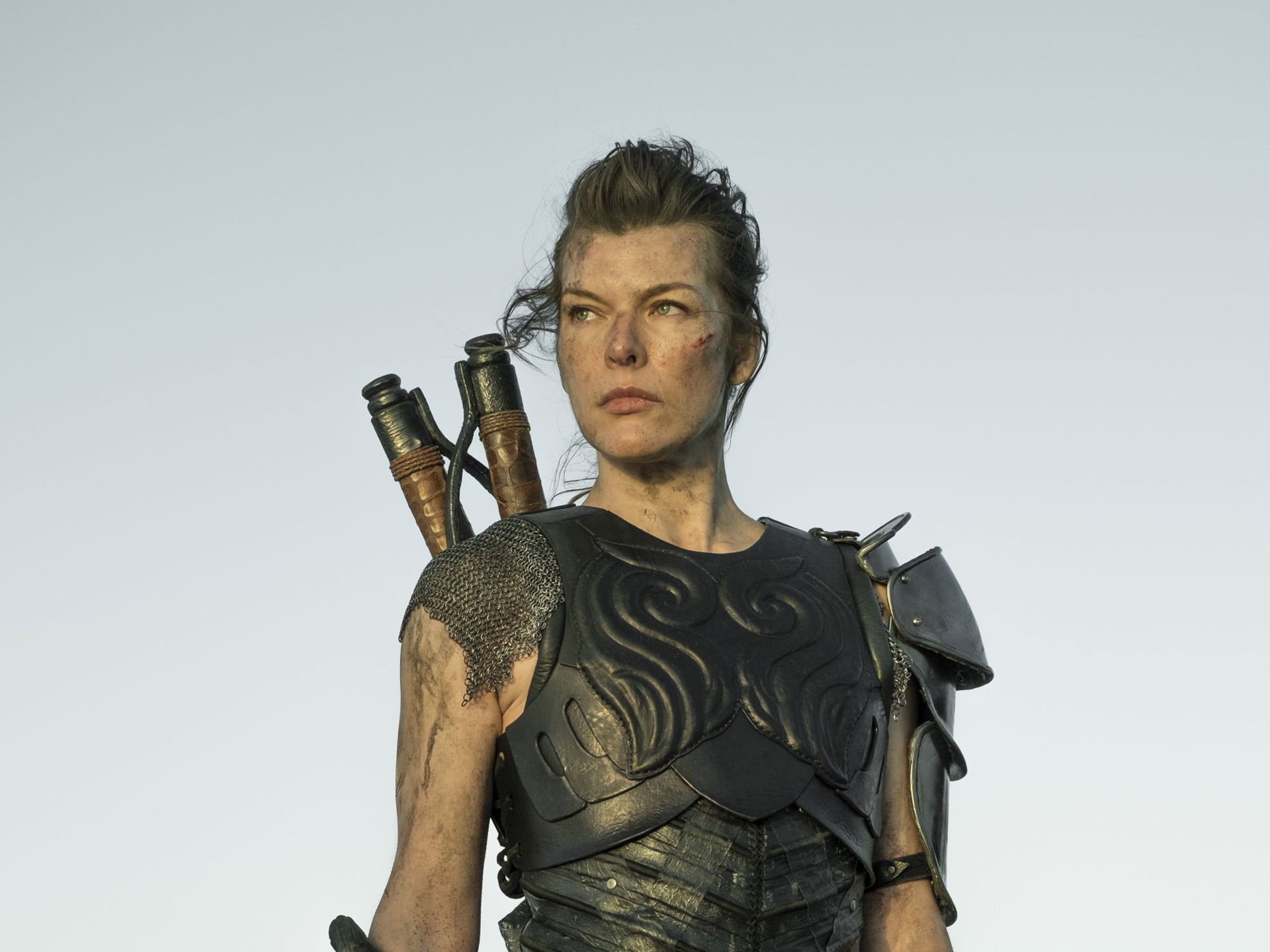 1920x1440 Desktop wallpaper: Milla Jovovich, Artemis (Monster Hunter), Monster Hunter, Movie 4K free download for PC. 1027406