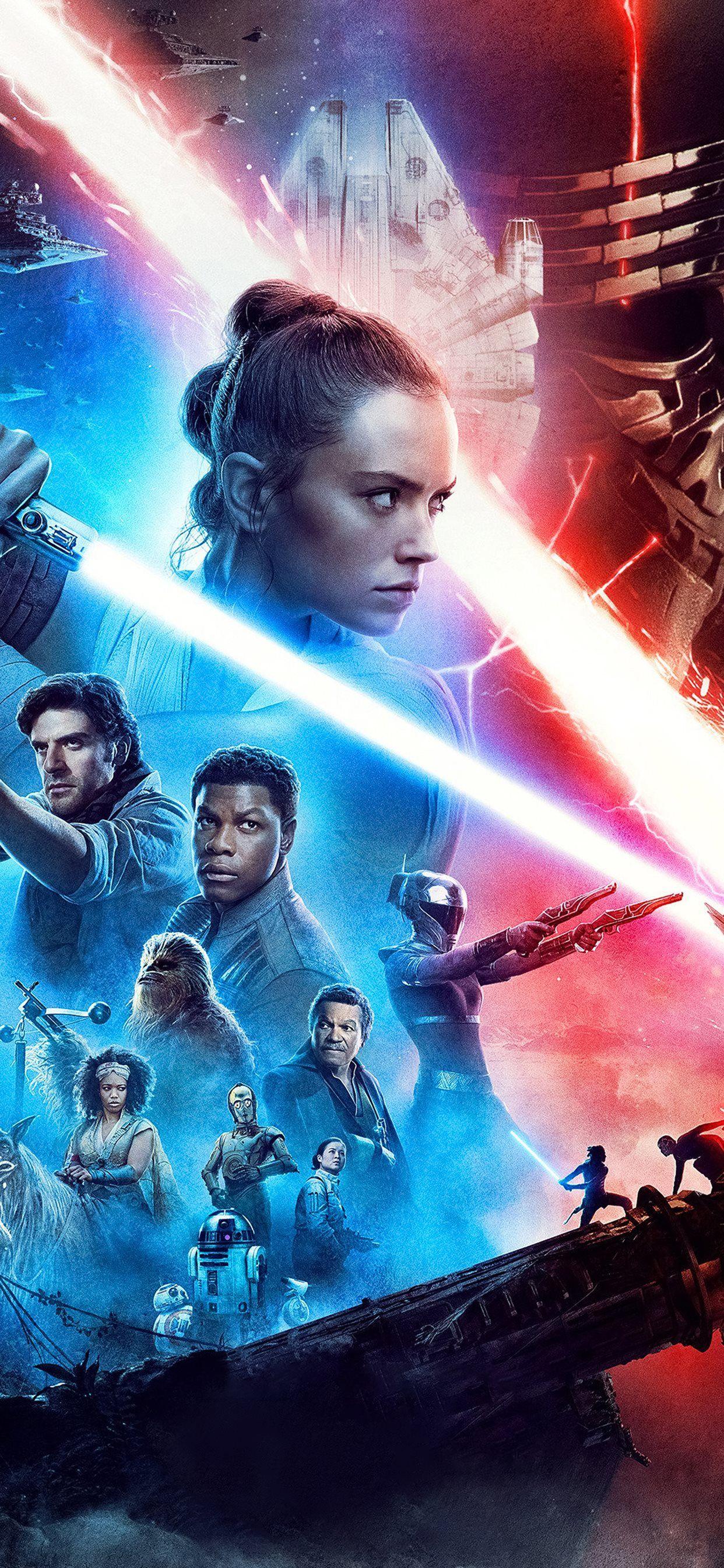 1242x2688 star wars the rise of skywalker new poster 4k iPhone Wallpaper