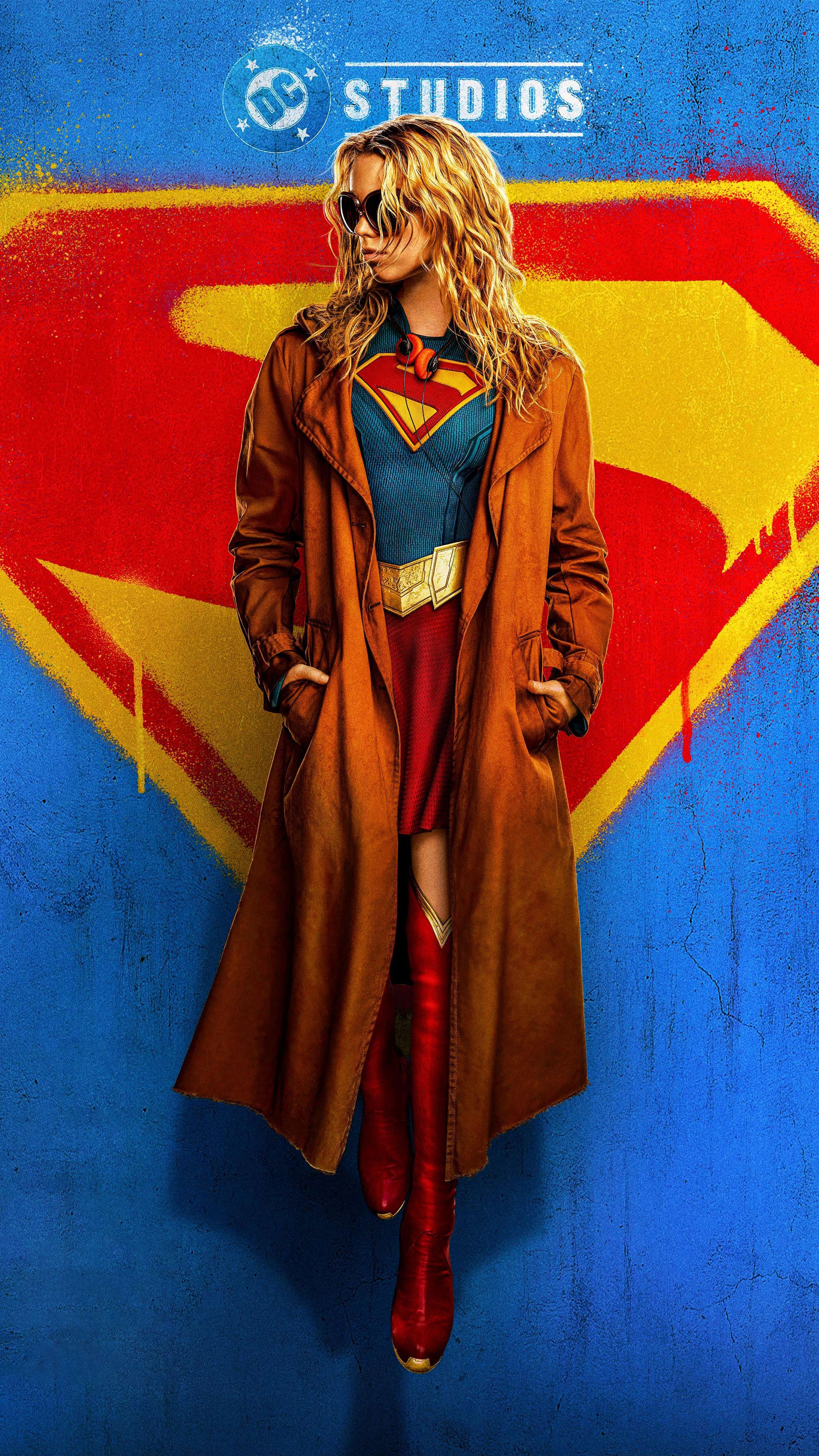 2160x3840 DC Studios Supergirl 2026 Movie Poster 4K Ultra HD Mobile Wallpaper for iPhone & Android