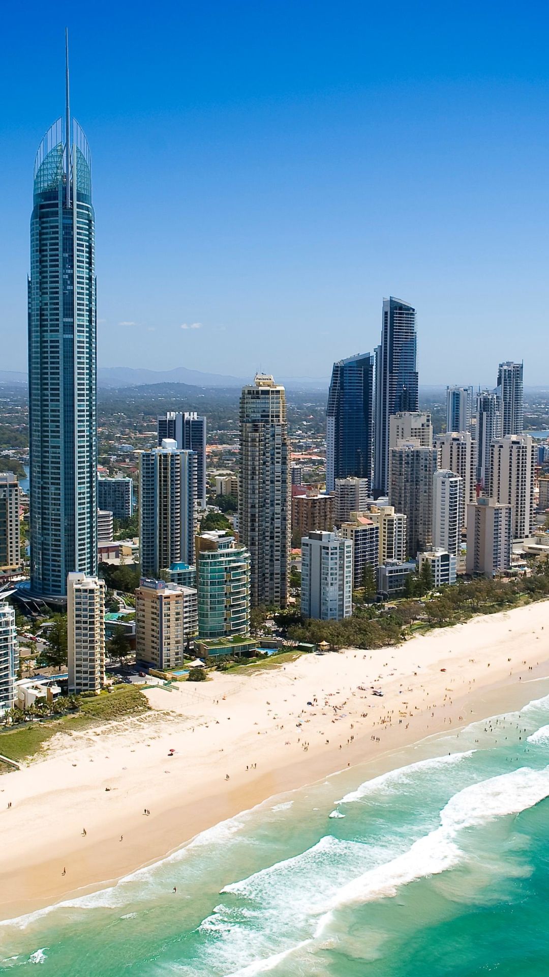 1080x1920 Phone wallpaper: Beach, Australia, Man Made, Surfers Paradise, Gold Coast, Queensland, Cityscape, Skyscraper, Cities 1093227