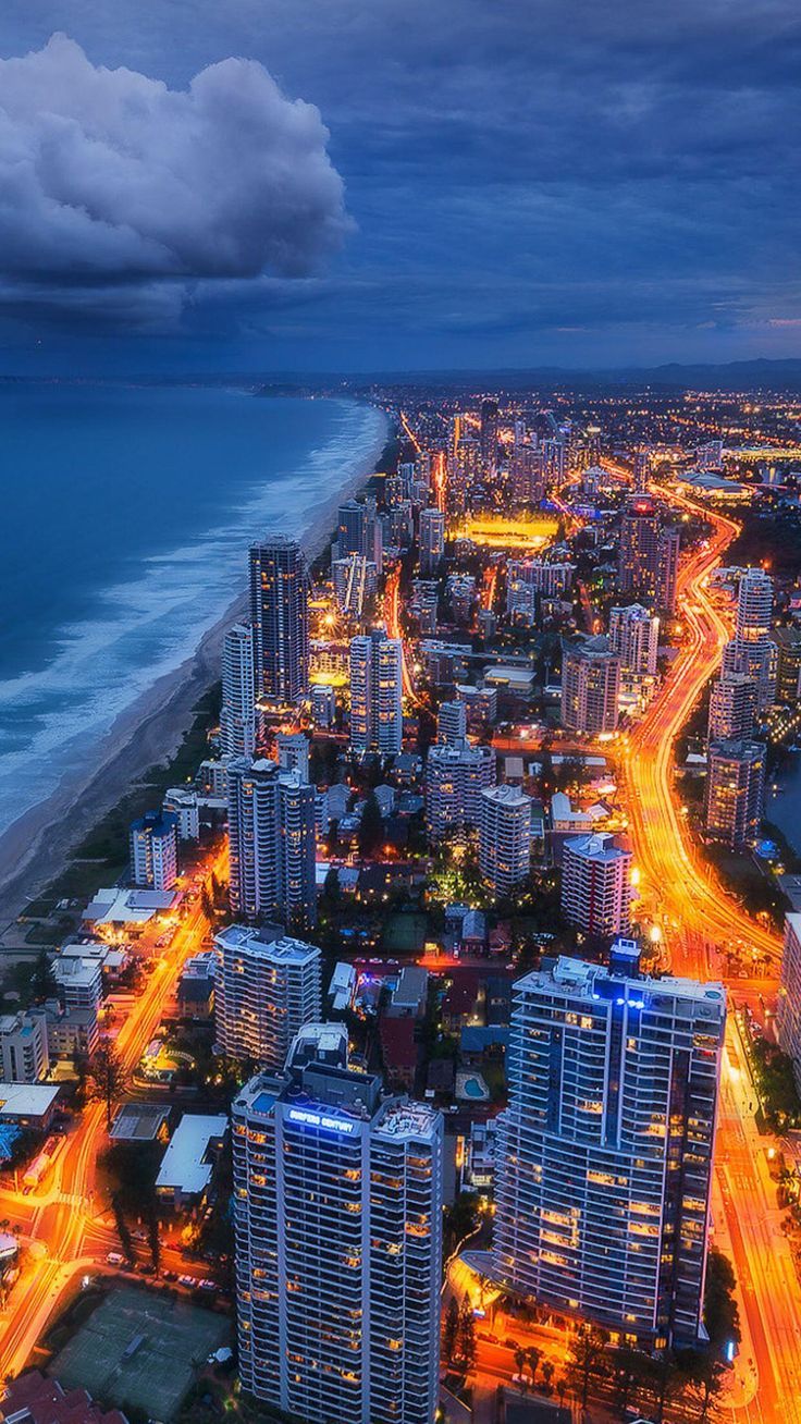 736x1308 Australia city wallpaper. Gold coast australia wallpaper, Gold coast skyline at night, Beautiful city