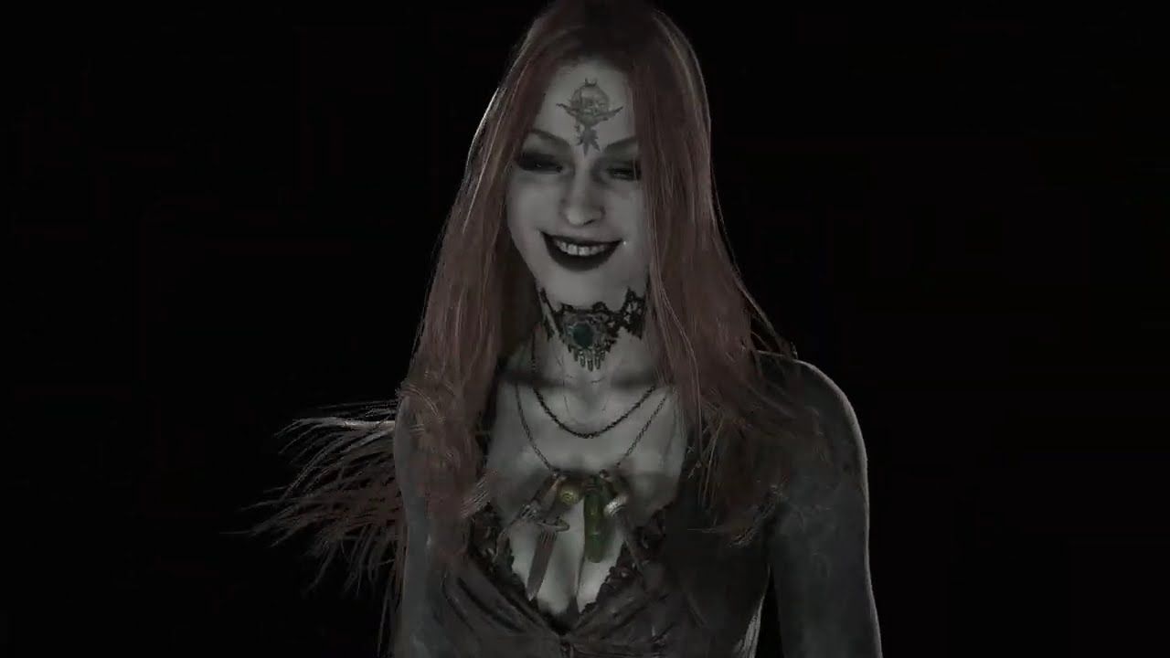 1280x720 Daniela Dimitrescu Clean Face With Long Hairs Model Viewer Resident Evil 8