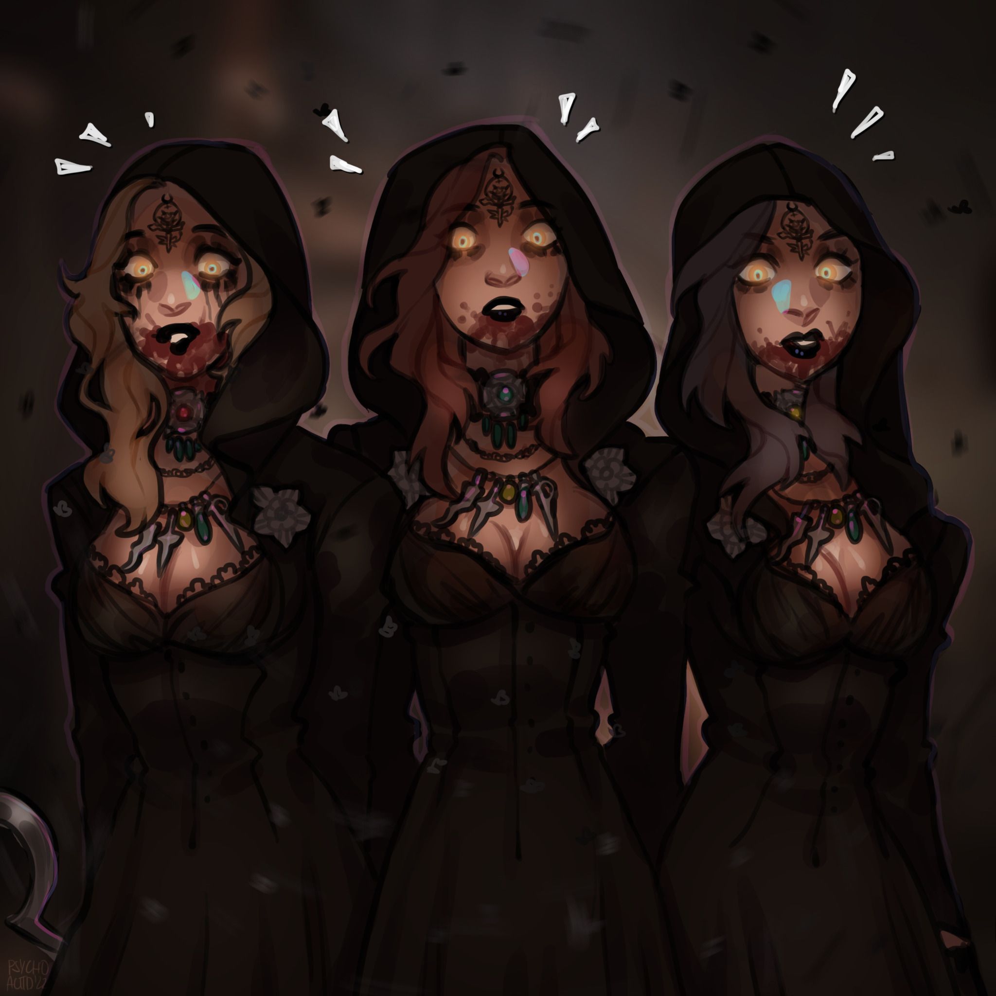 2048x2048 Teppen official art for “Super Spooky Village“ The four lords