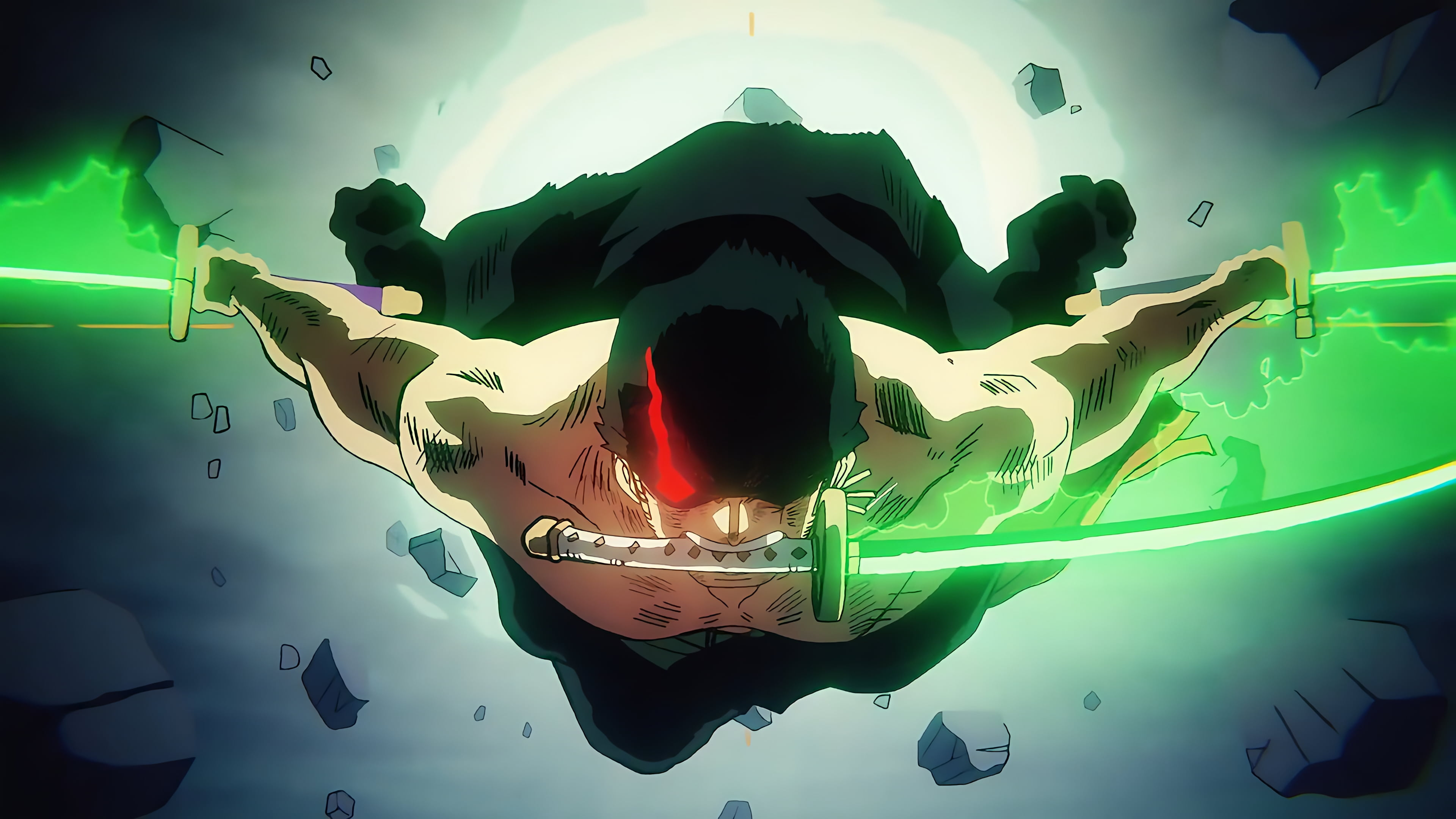 3840x2160 Free download. HD wallpaper: One Piece, Roronoa Zoro, swordsman, katana, red eyes, demon eyes