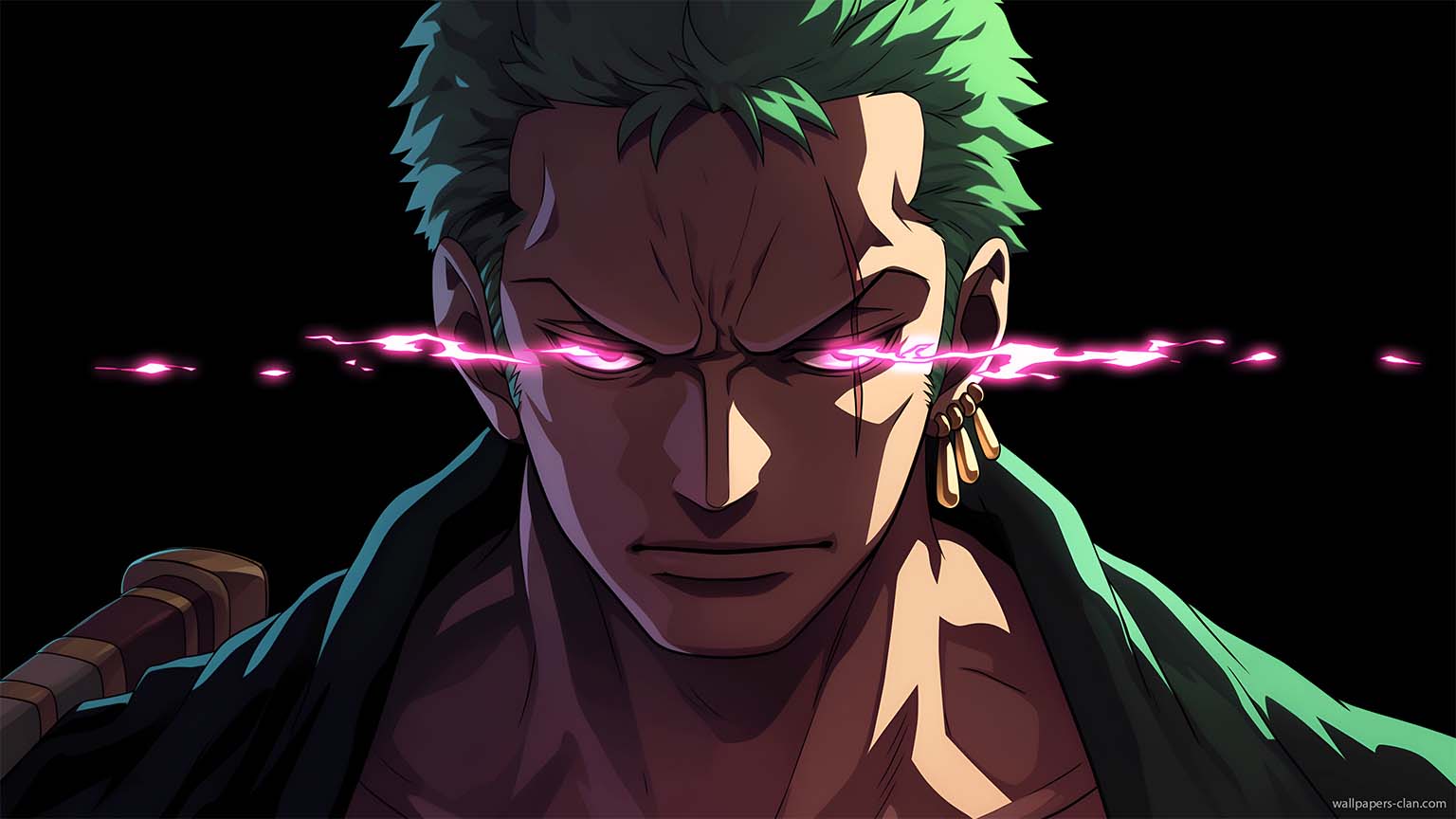 1536x864 Zoro Glowing Pink Eyes One Piece Wallpaper in 4K ⚔️