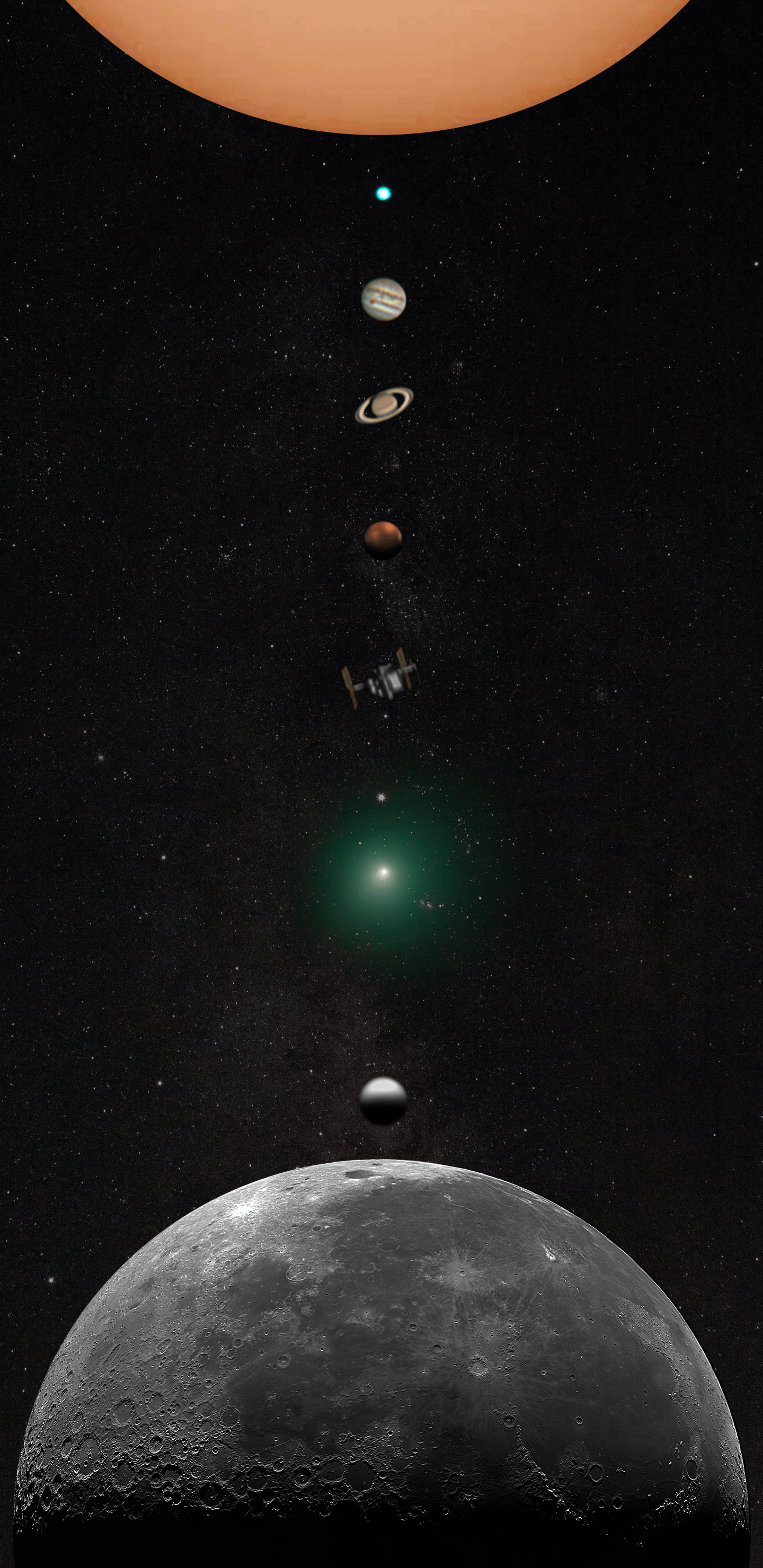 1440x2960 I made a phone wallpaper using every solar system target I photographed in 2018 [OC] [1440 x 2960]