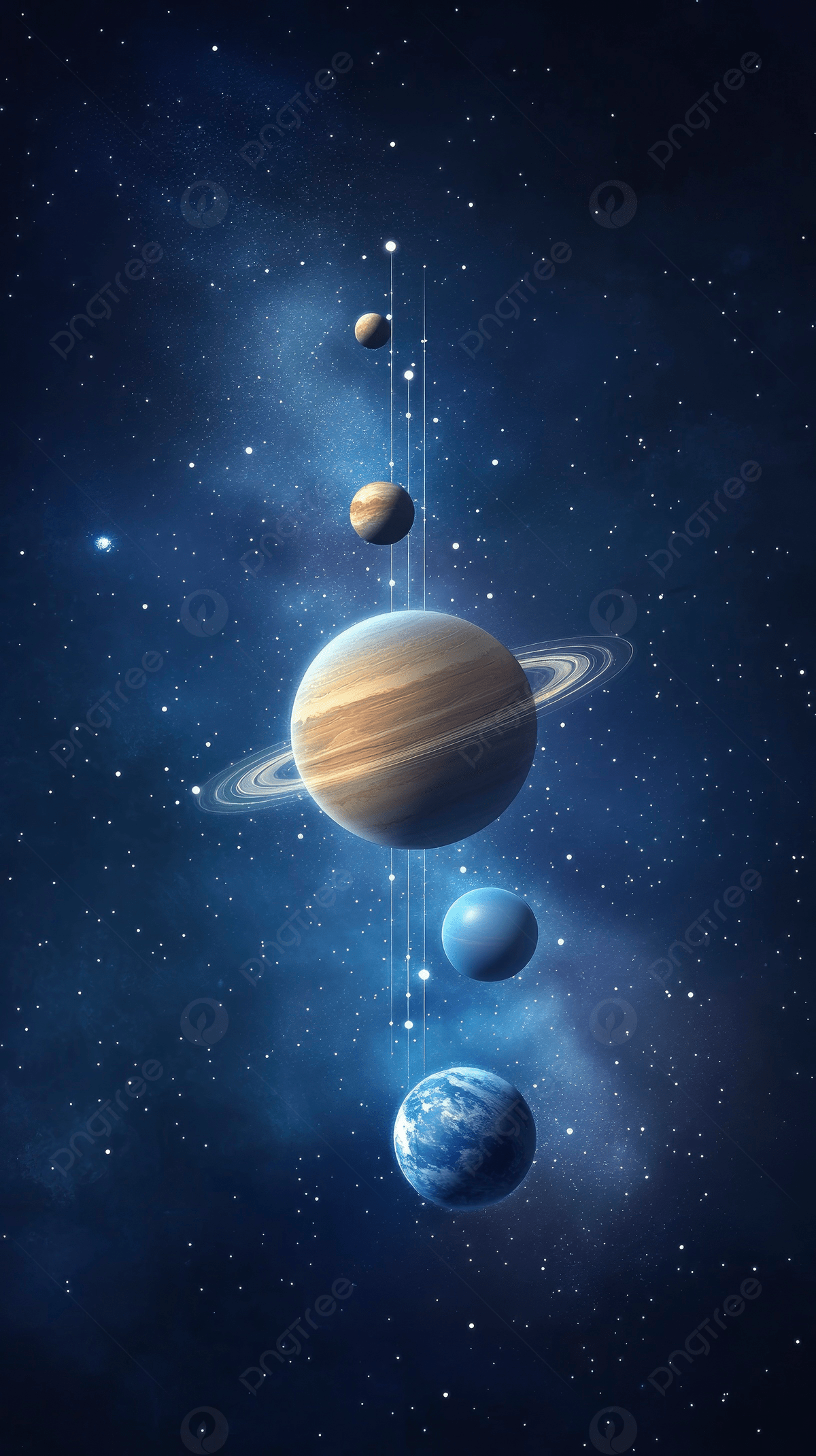 1200x2141 Solar System With The Sun And Eight Planets In Order Seen From Space Background Wallpaper Image For Free Download
