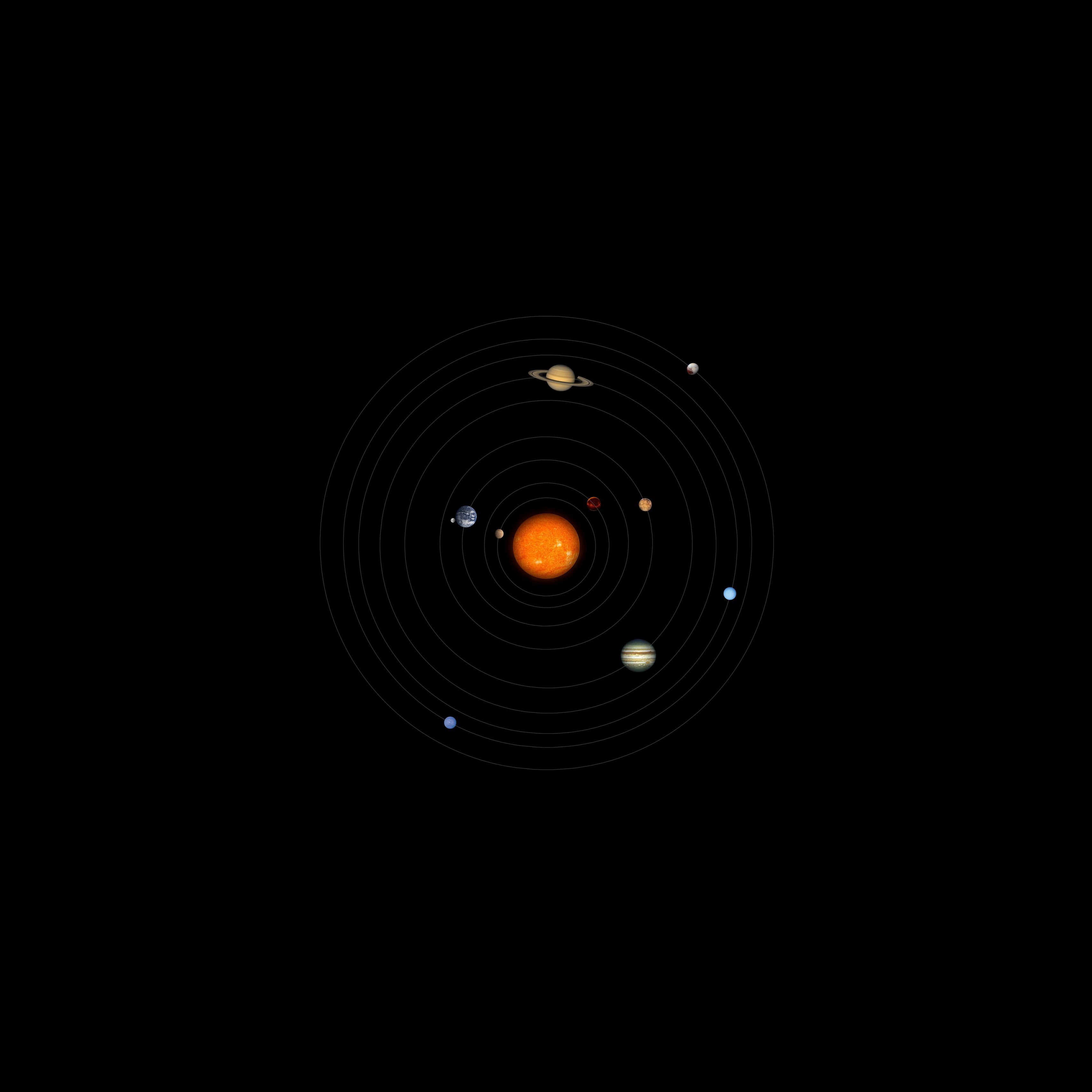 3415x3415 Download wallpaper 3415x3415 solar system, planets, space, astronomy, circles ipad pro 12.9 retina for parallax HD background