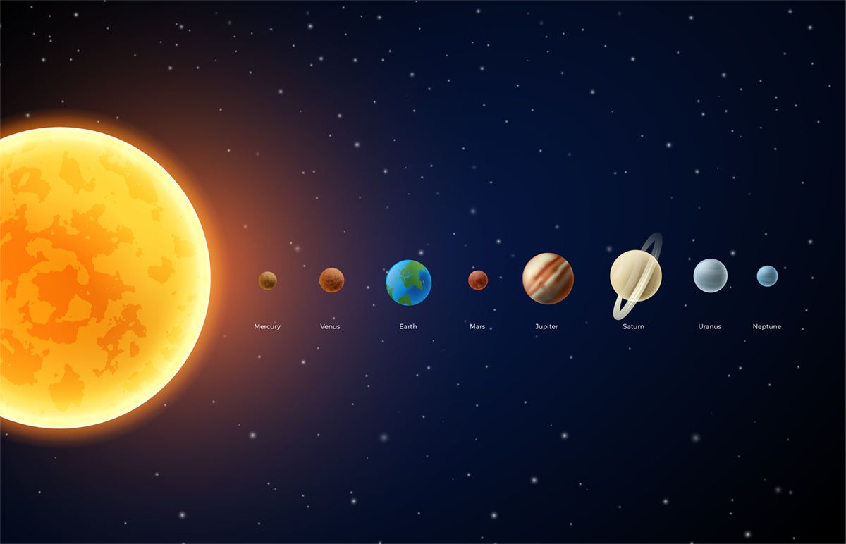1200x772 Solar System Planets Space Mural Wallpaper