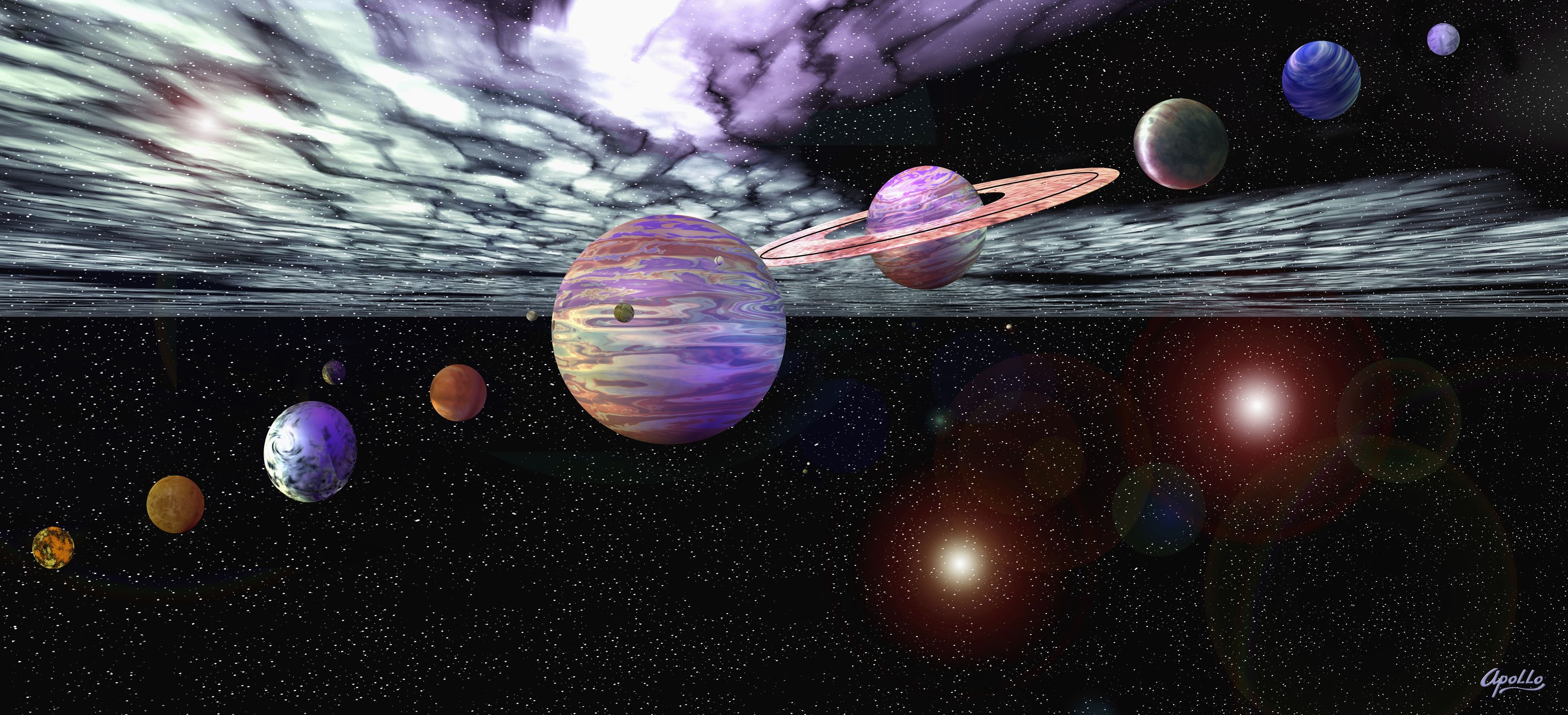 3200x1459 Our Solar System Wallpaper Mural Your Way