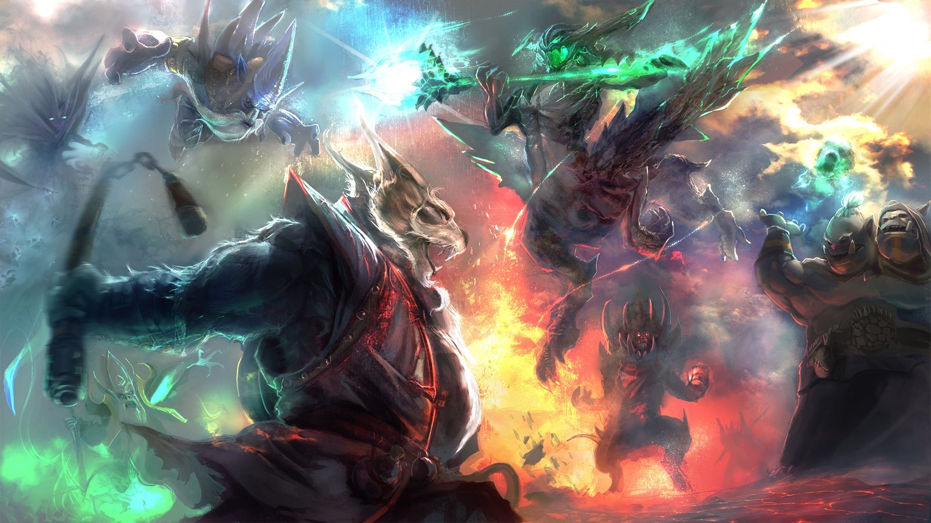 1920x1080 Wallpaper dota Shadow Demon, Dark Seer, Outworld Devourer, Brewmaster, Ogre Magi for mobile and desktop, section игры, resolution 1920x1080
