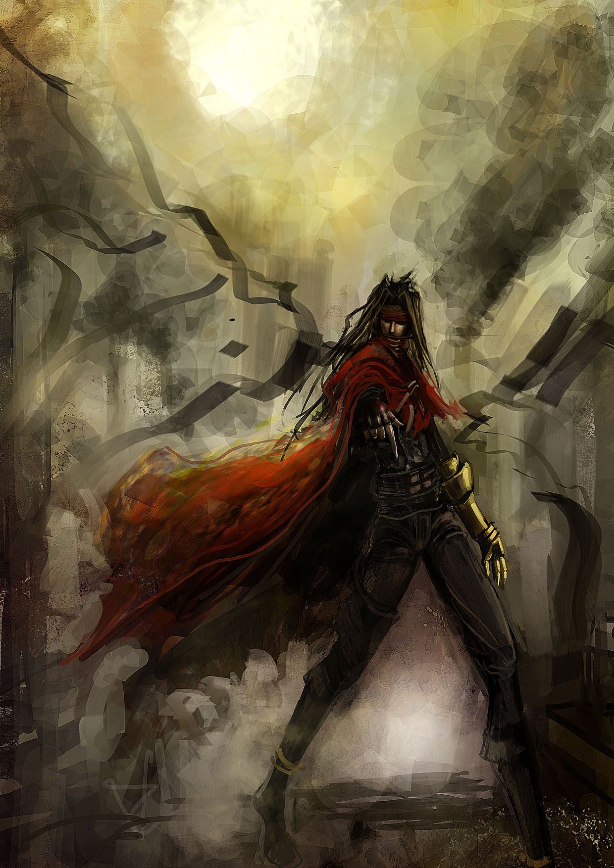 1240x1754 Unique and striking Vincent Valentine fan art