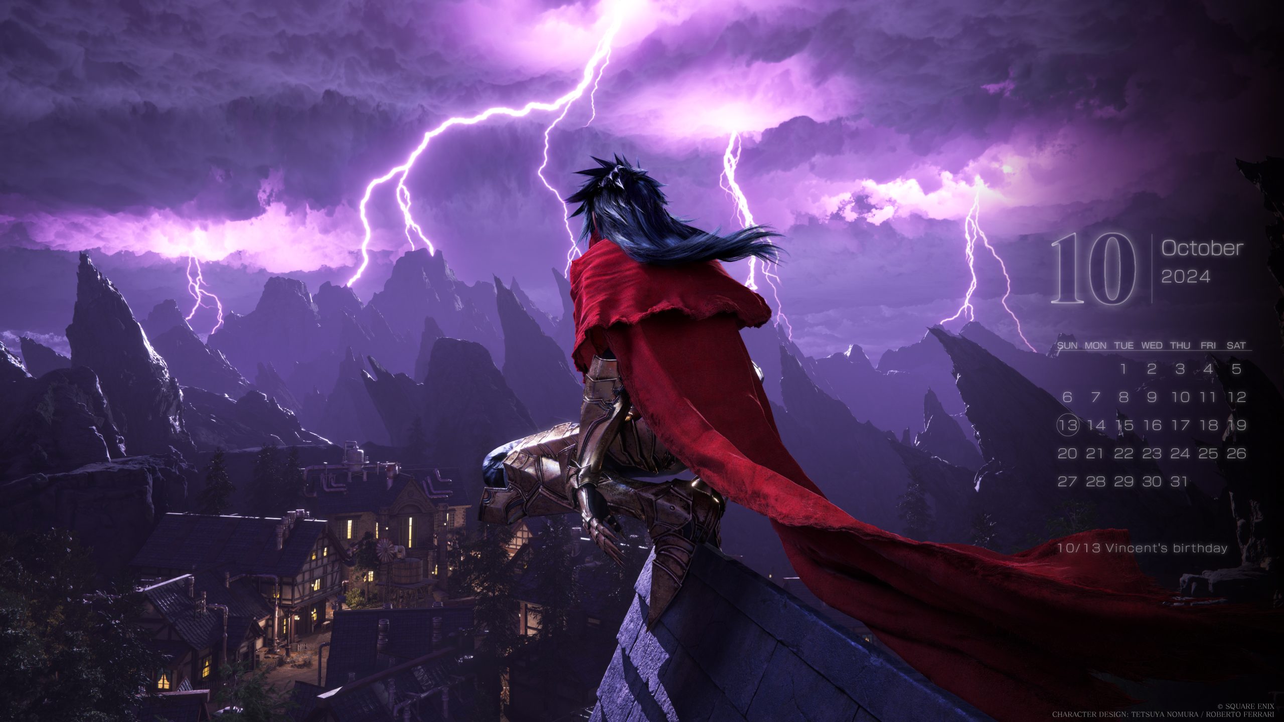 2560x1440 Final Fantasy VII And Rebirth October 2024 Calendars Feature Vincent Valentine