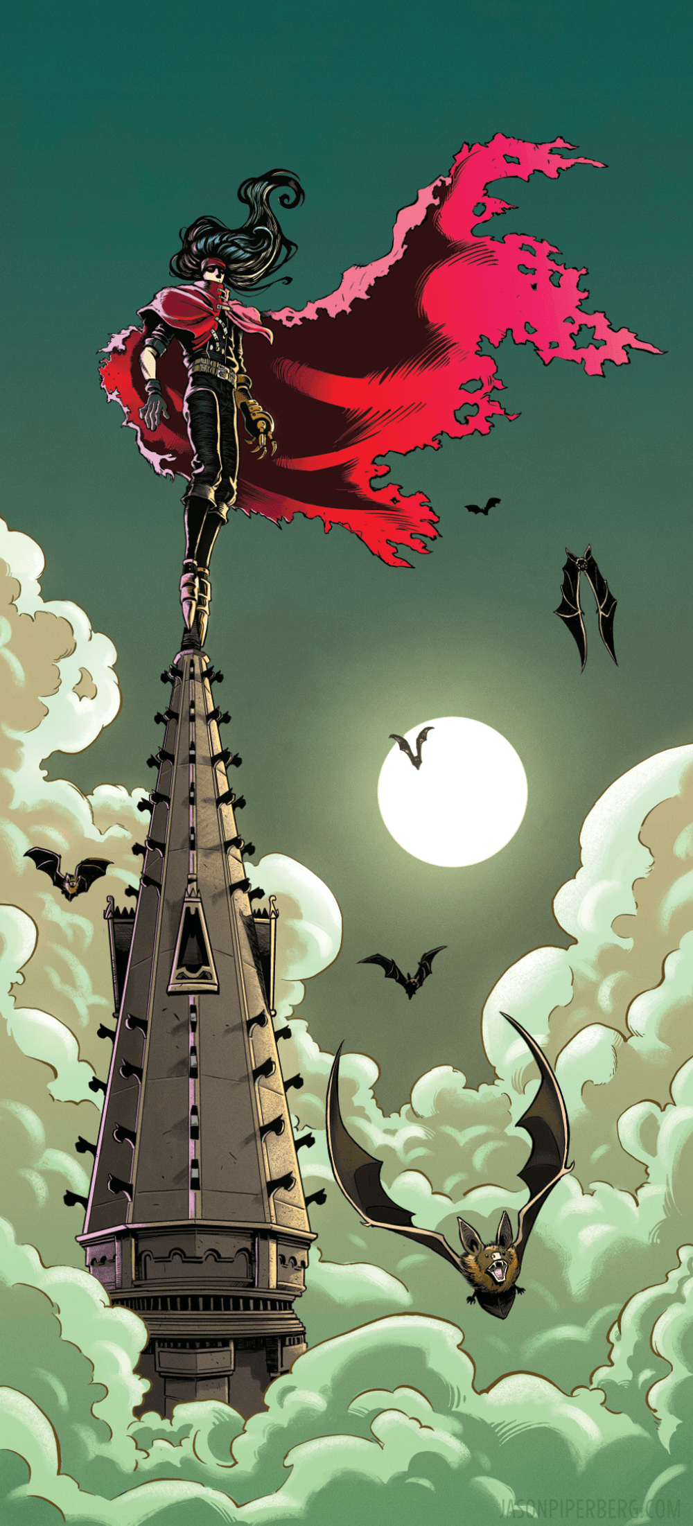 1000x2202 Final Fantasy Vii Tribute: Valentine. Jason Piperberg Illustration