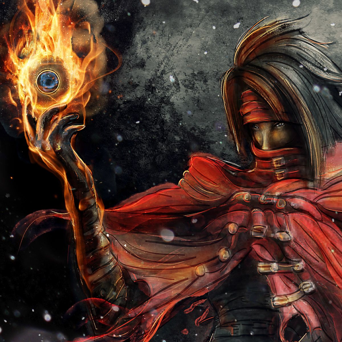 1200x1200 Barrett Biggers Fantasy VII Vincent Valentine Painting