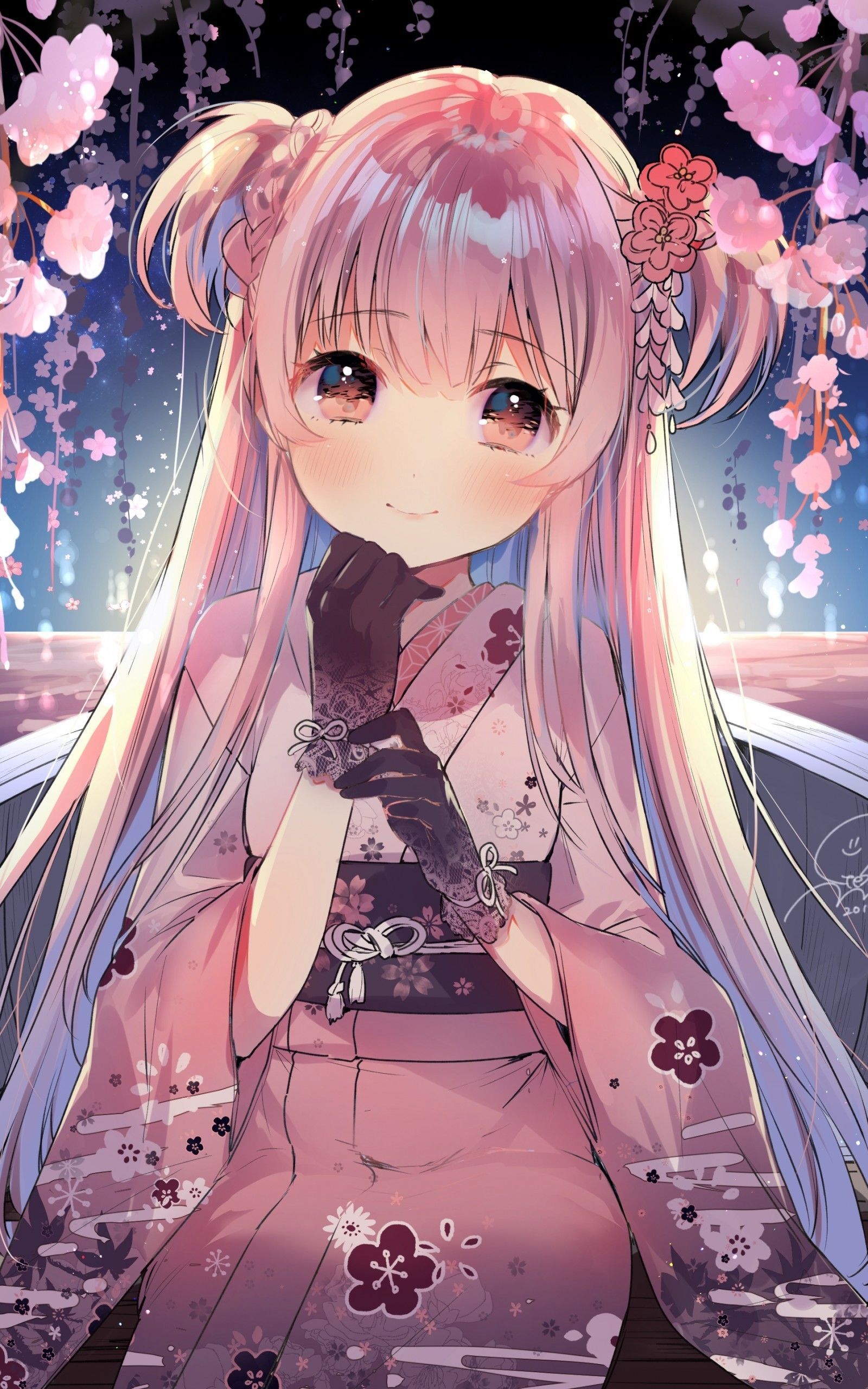 1600x2560 Long Haired Girl Anime Wallpaper