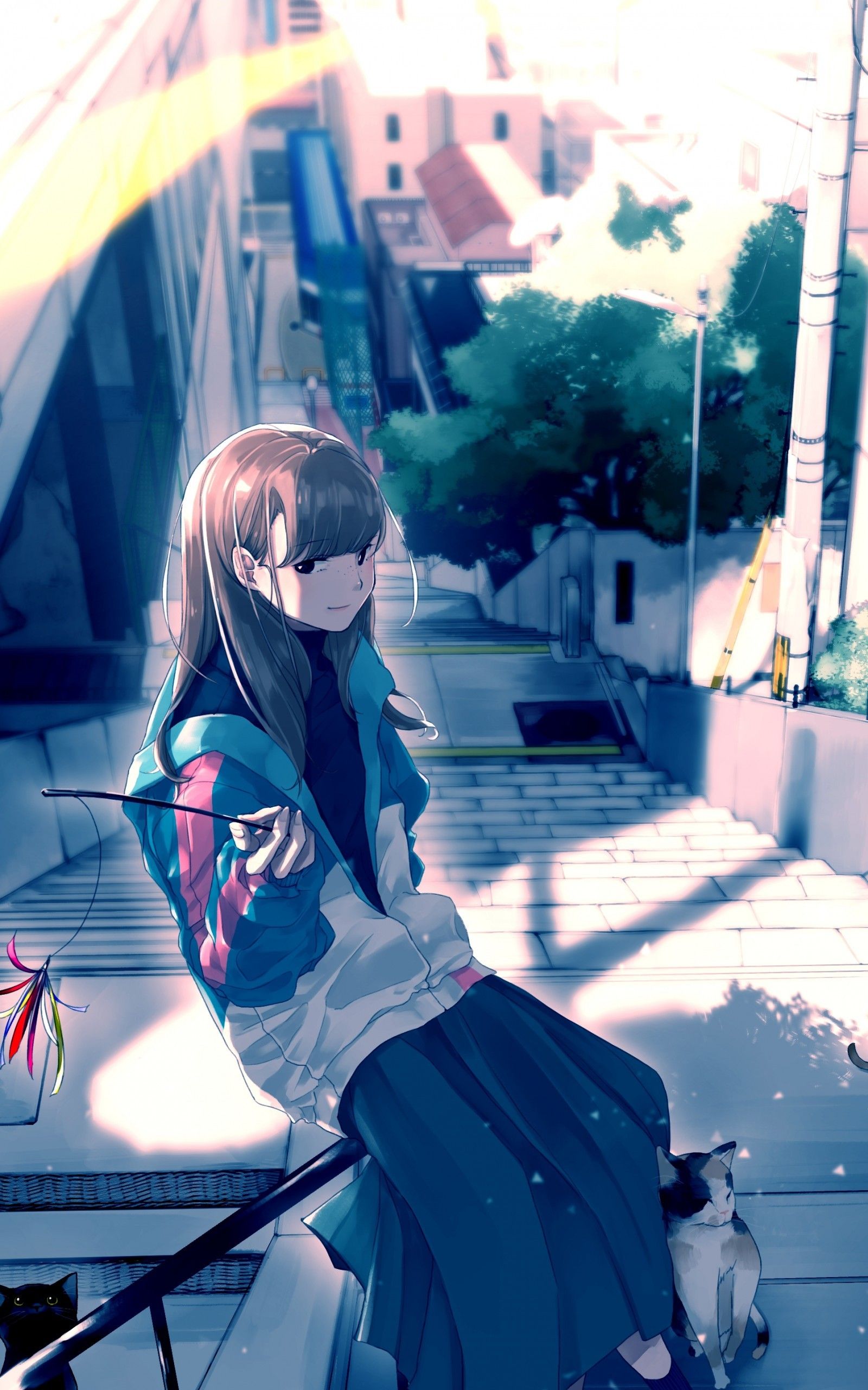 1600x2560 Anime Girl Jackets Wallpaper